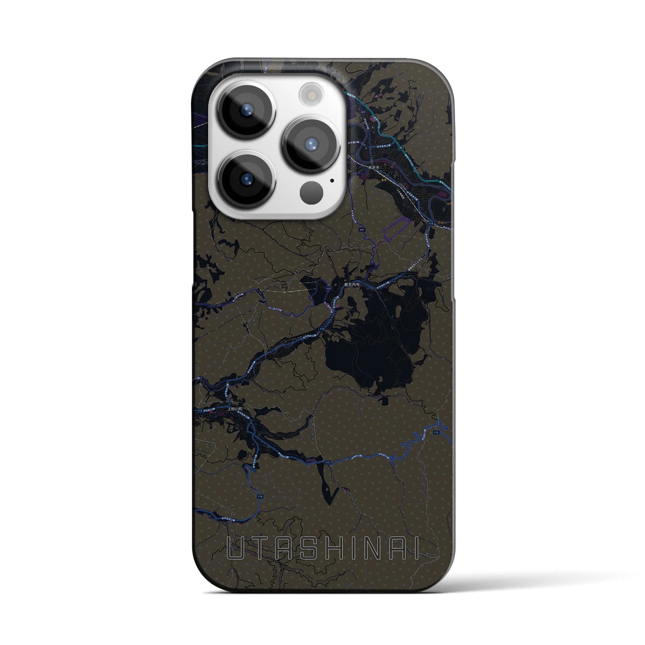 【歌志内(北海道)】地図柄iPhoneケース(バックカバータイプ)