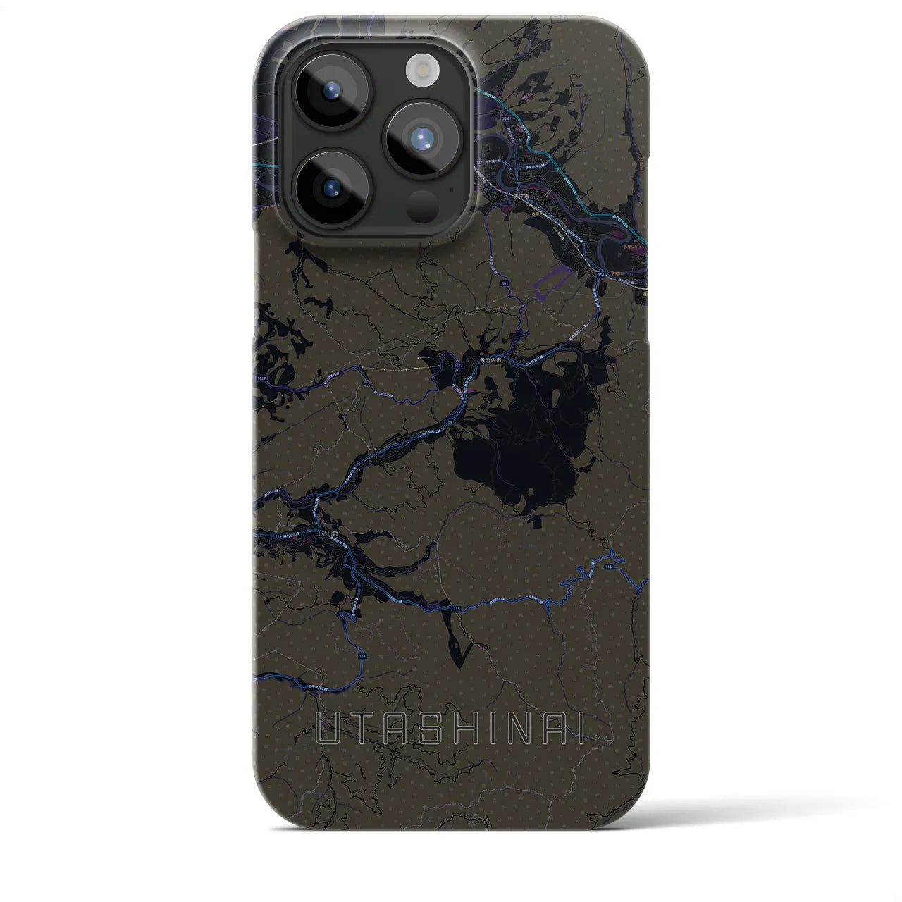 【歌志内(北海道)】地図柄iPhoneケース(バックカバータイプ)