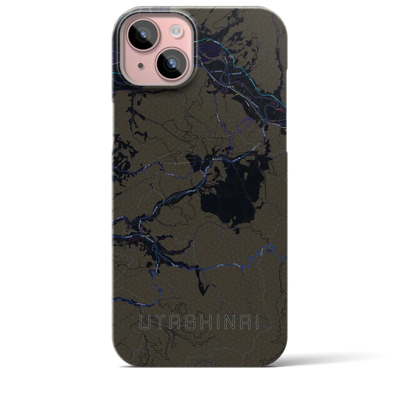 【歌志内(北海道)】地図柄iPhoneケース(バックカバータイプ)