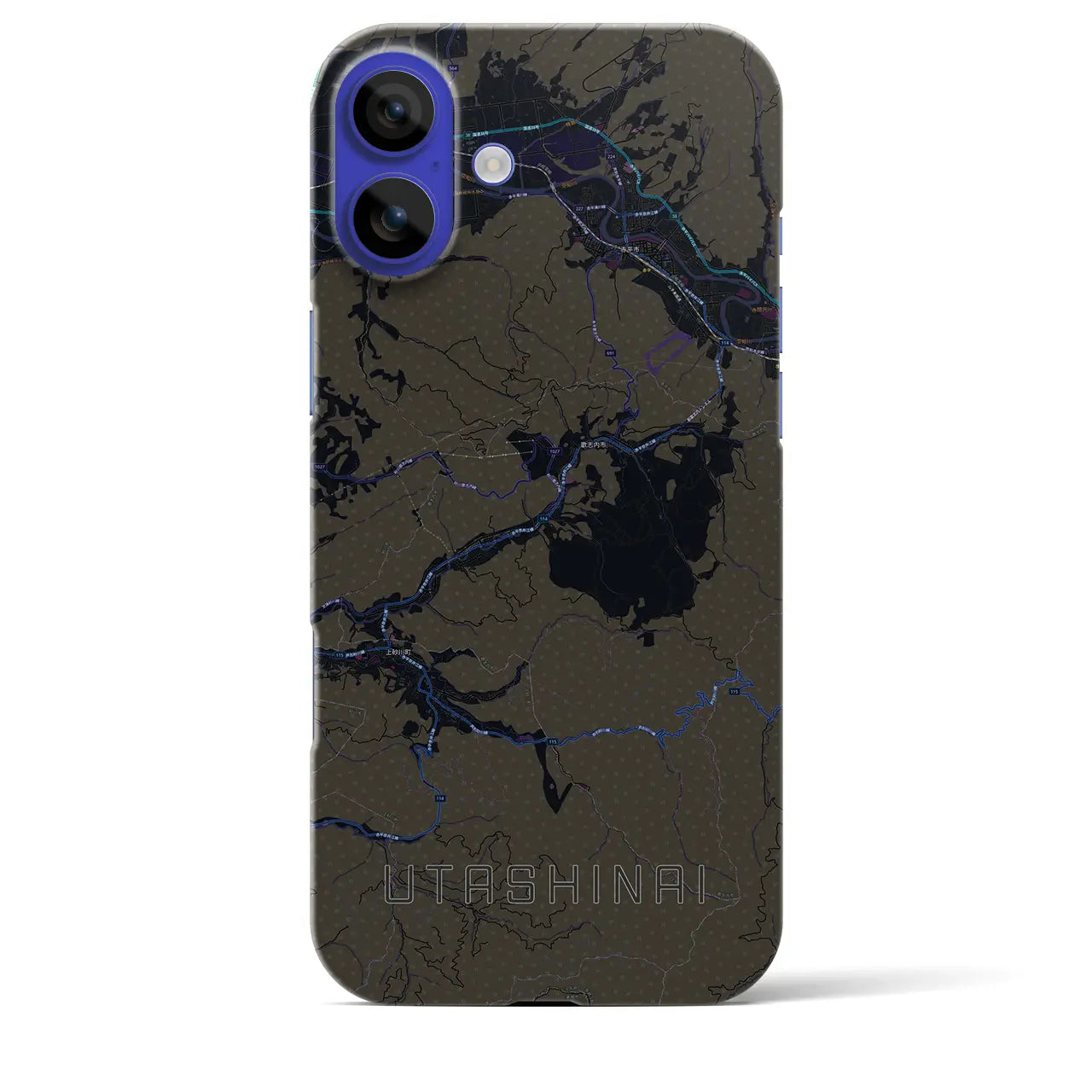 【歌志内(北海道)】地図柄iPhoneケース(バックカバータイプ)
