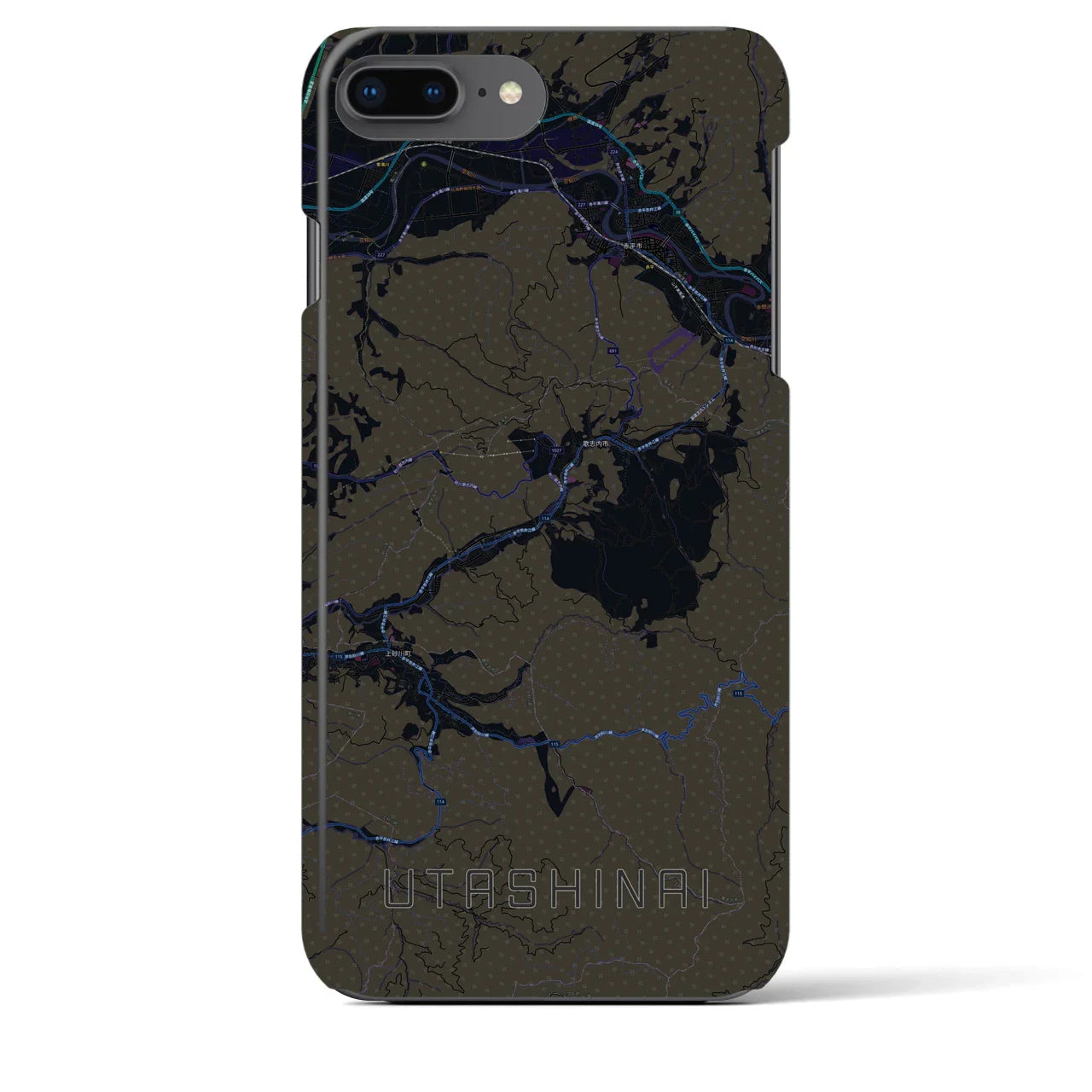 【歌志内(北海道)】地図柄iPhoneケース(バックカバータイプ)