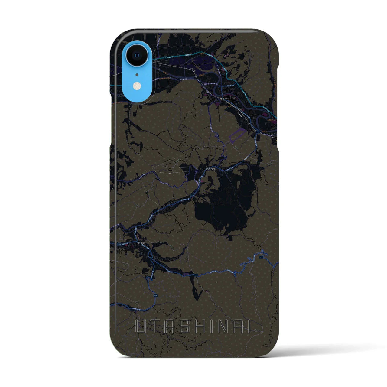 【歌志内(北海道)】地図柄iPhoneケース(バックカバータイプ)