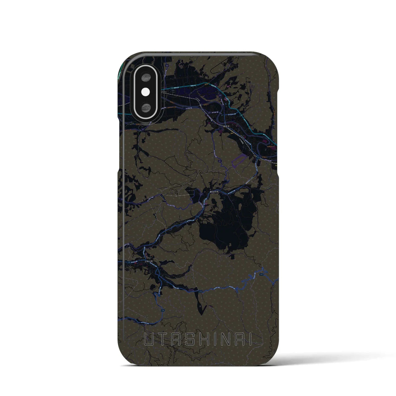 【歌志内(北海道)】地図柄iPhoneケース(バックカバータイプ)
