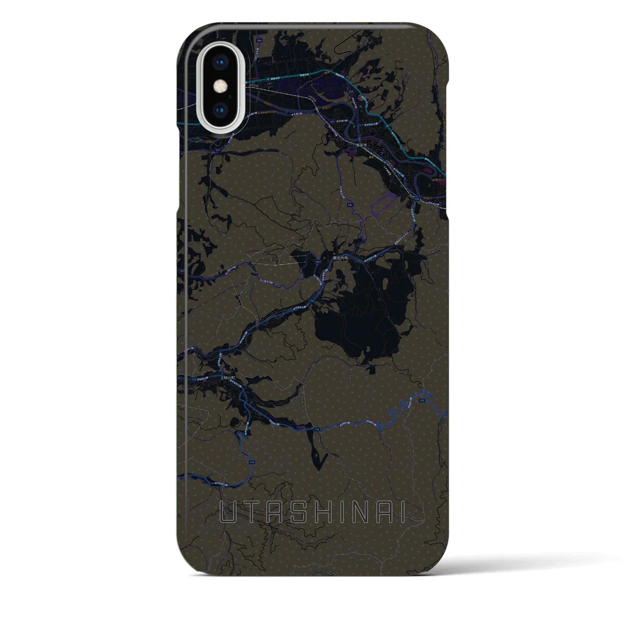 【歌志内(北海道)】地図柄iPhoneケース(バックカバータイプ)