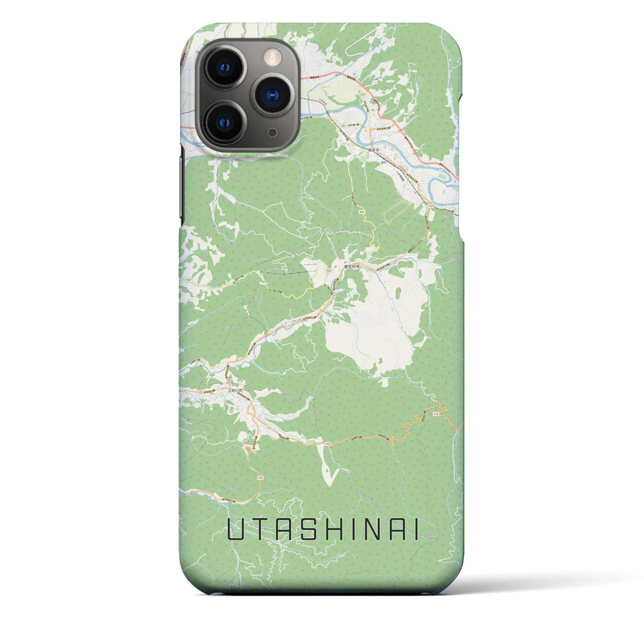 【歌志内(北海道)】地図柄iPhoneケース(バックカバータイプ)