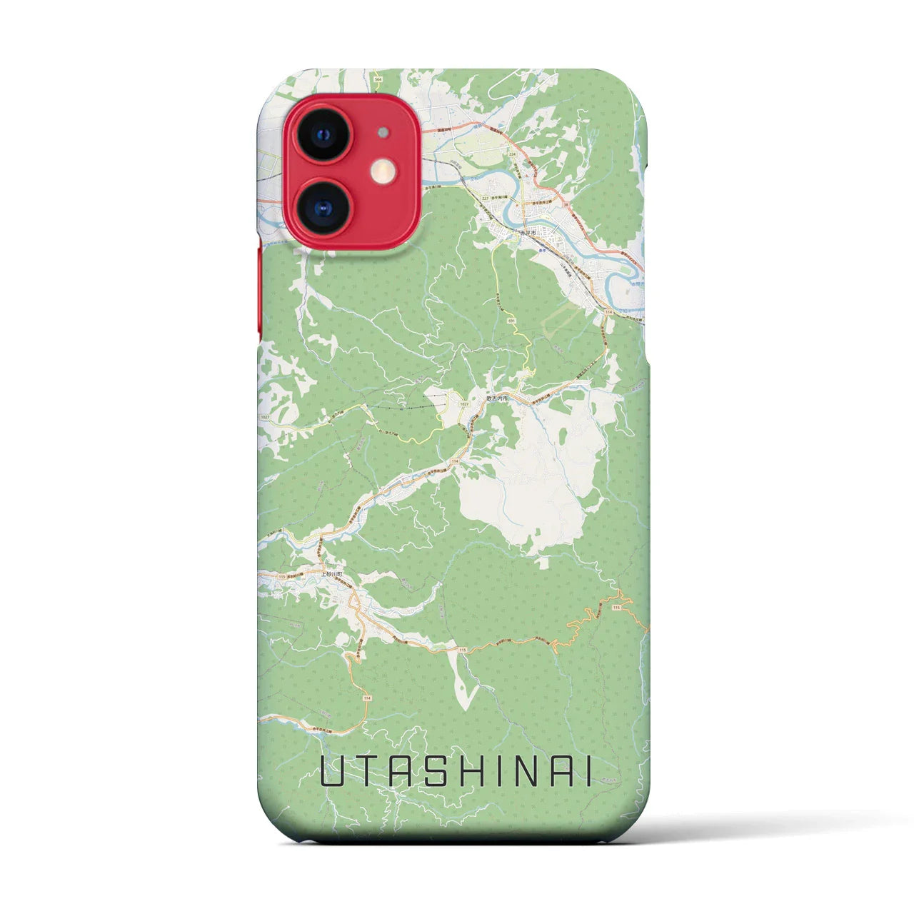 【歌志内(北海道)】地図柄iPhoneケース(バックカバータイプ)