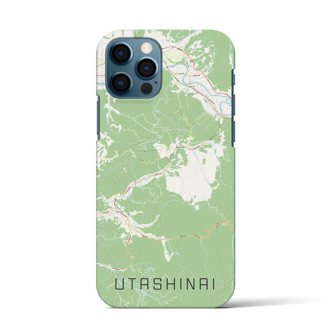 【歌志内(北海道)】地図柄iPhoneケース(バックカバータイプ)