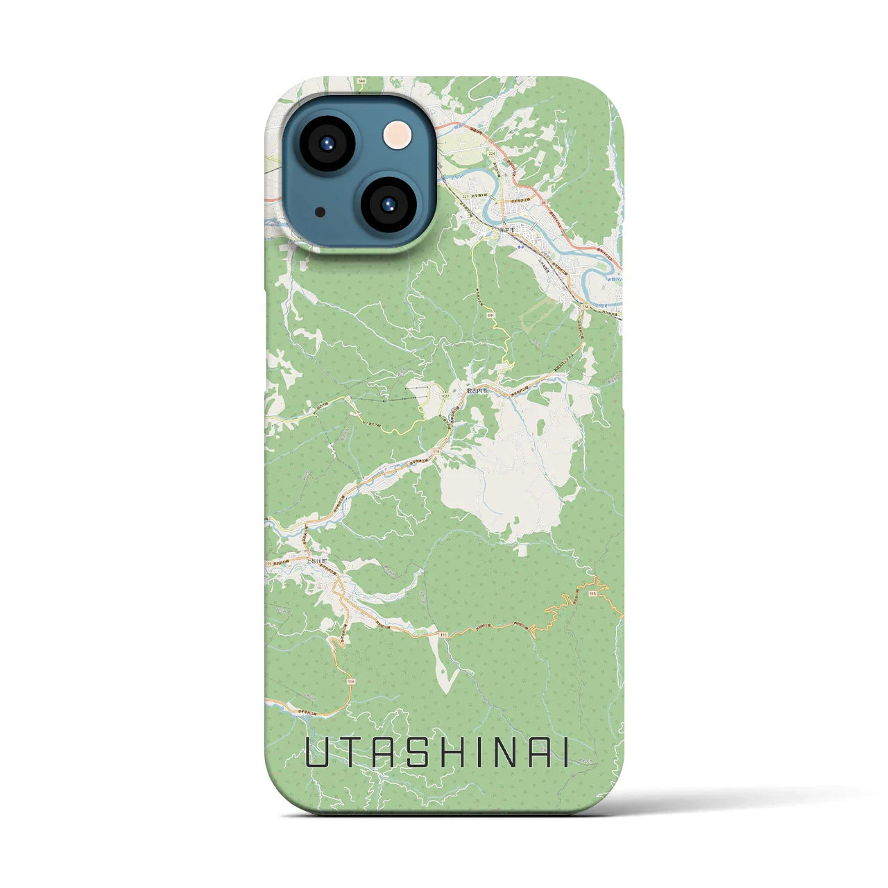【歌志内(北海道)】地図柄iPhoneケース(バックカバータイプ)