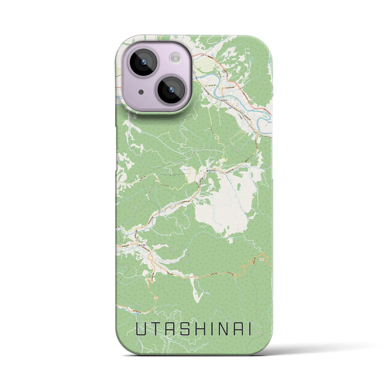 【歌志内(北海道)】地図柄iPhoneケース(バックカバータイプ)