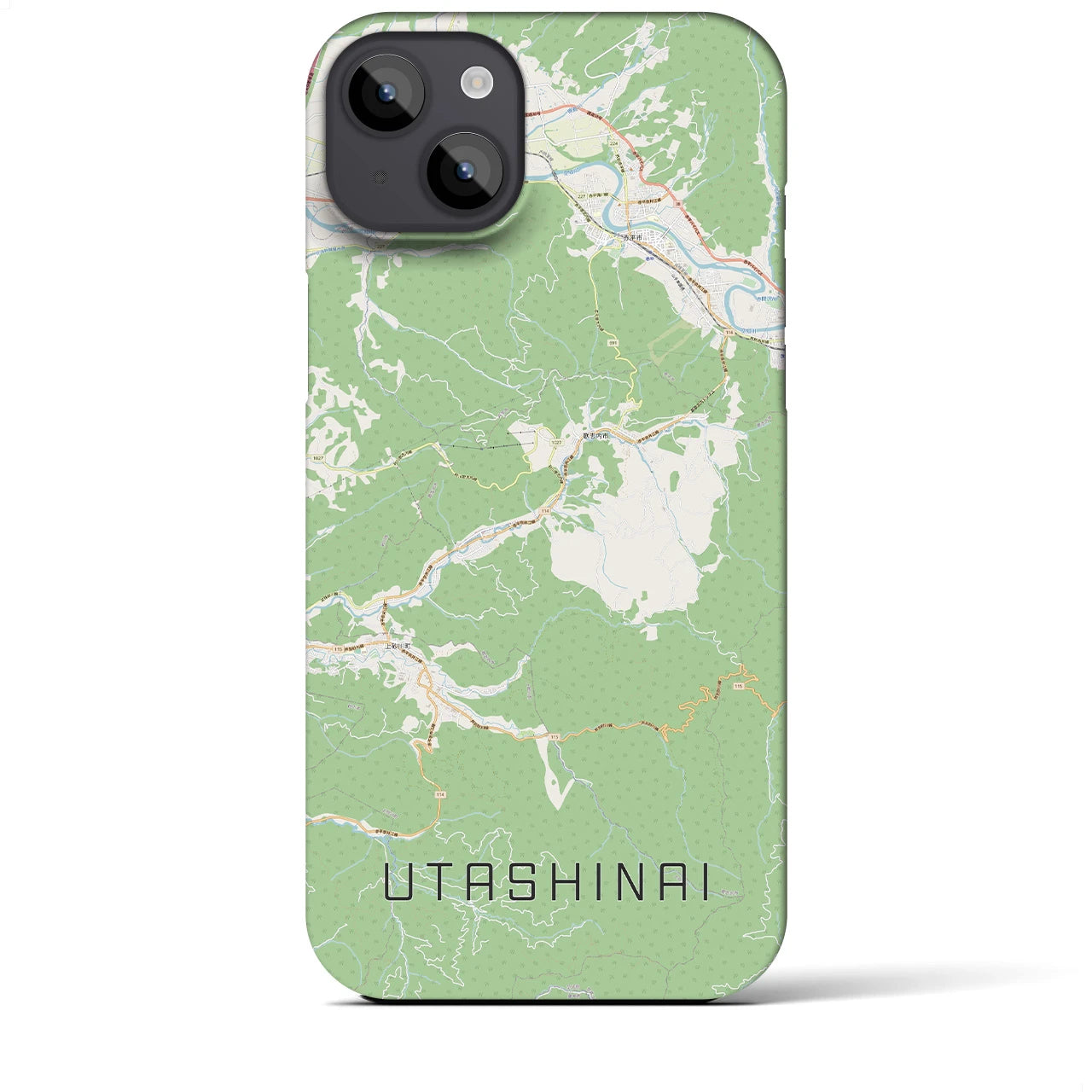 【歌志内(北海道)】地図柄iPhoneケース(バックカバータイプ)