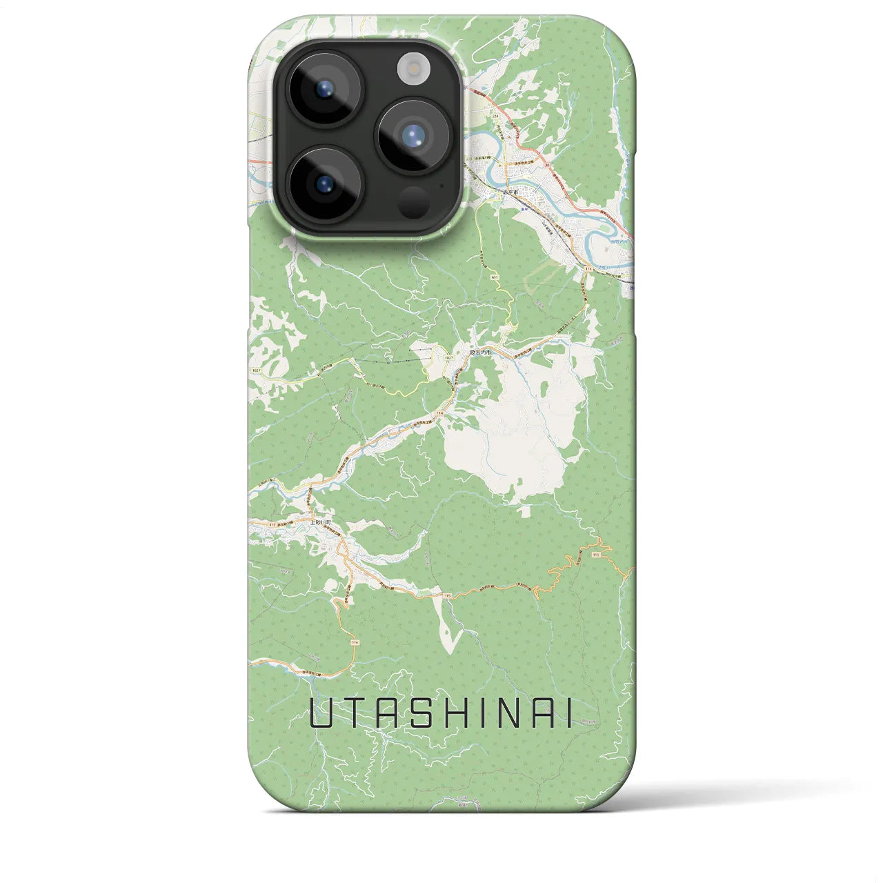 【歌志内(北海道)】地図柄iPhoneケース(バックカバータイプ)