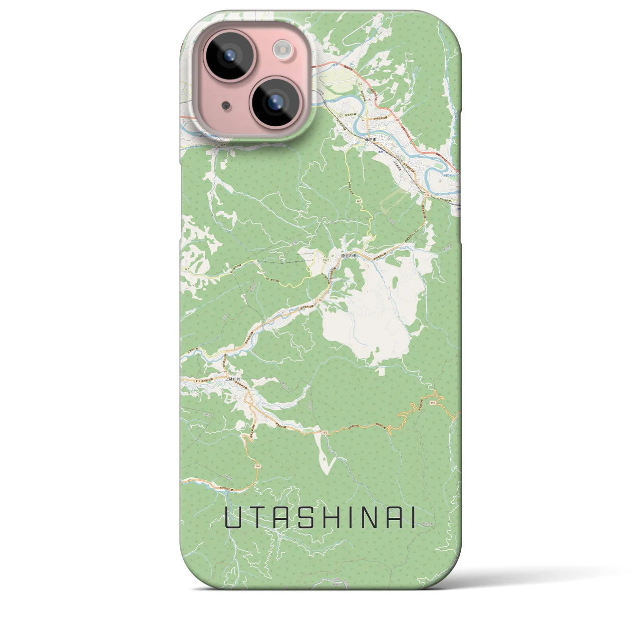 【歌志内(北海道)】地図柄iPhoneケース(バックカバータイプ)