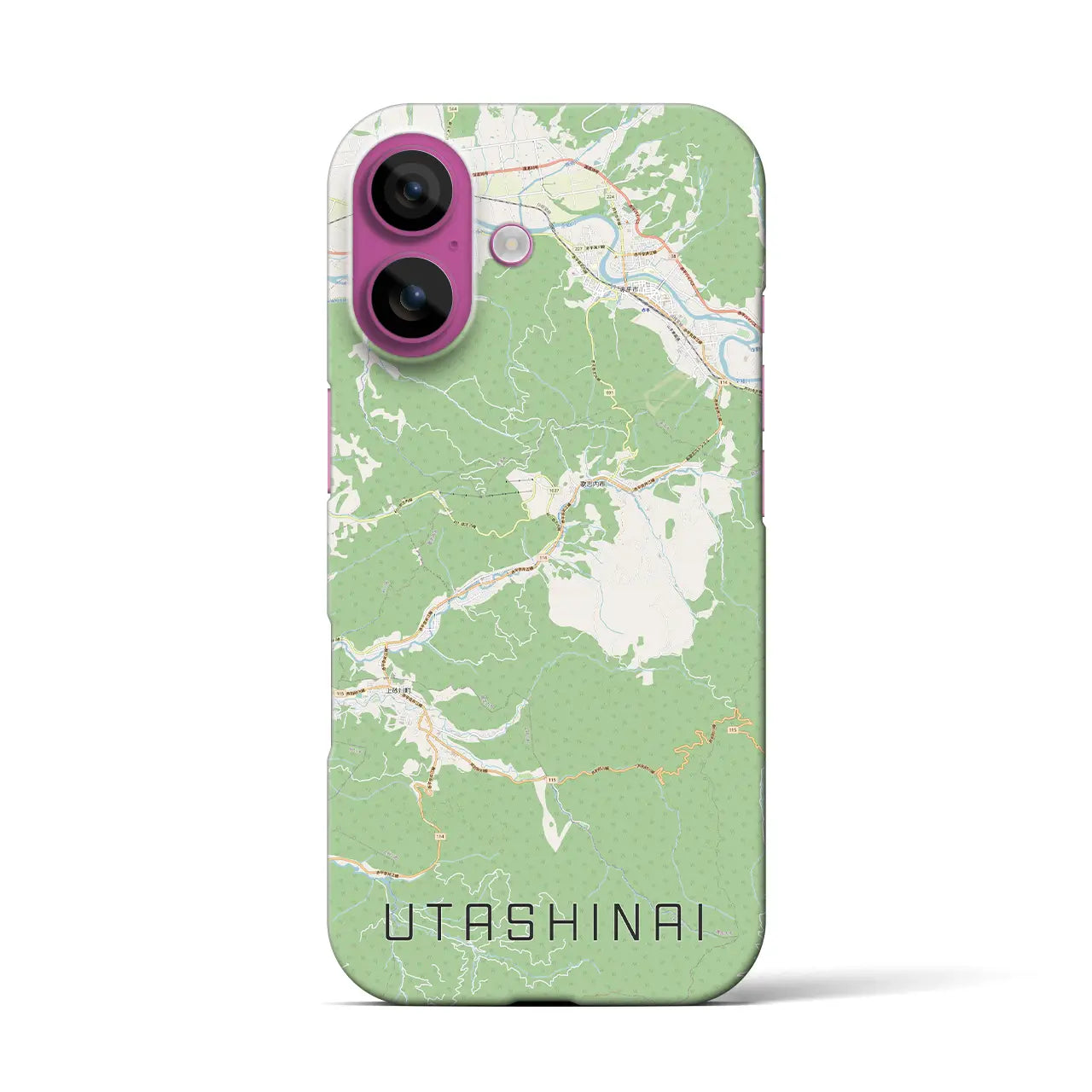 【歌志内(北海道)】地図柄iPhoneケース(バックカバータイプ)