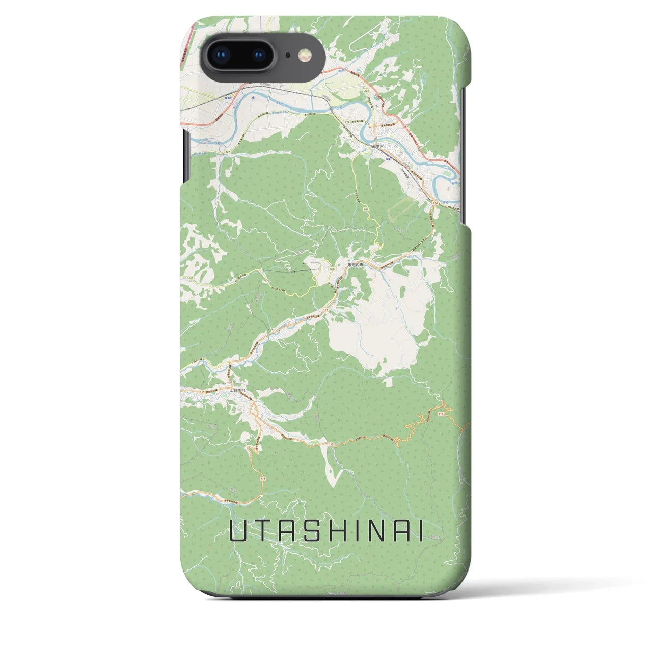 【歌志内(北海道)】地図柄iPhoneケース(バックカバータイプ)