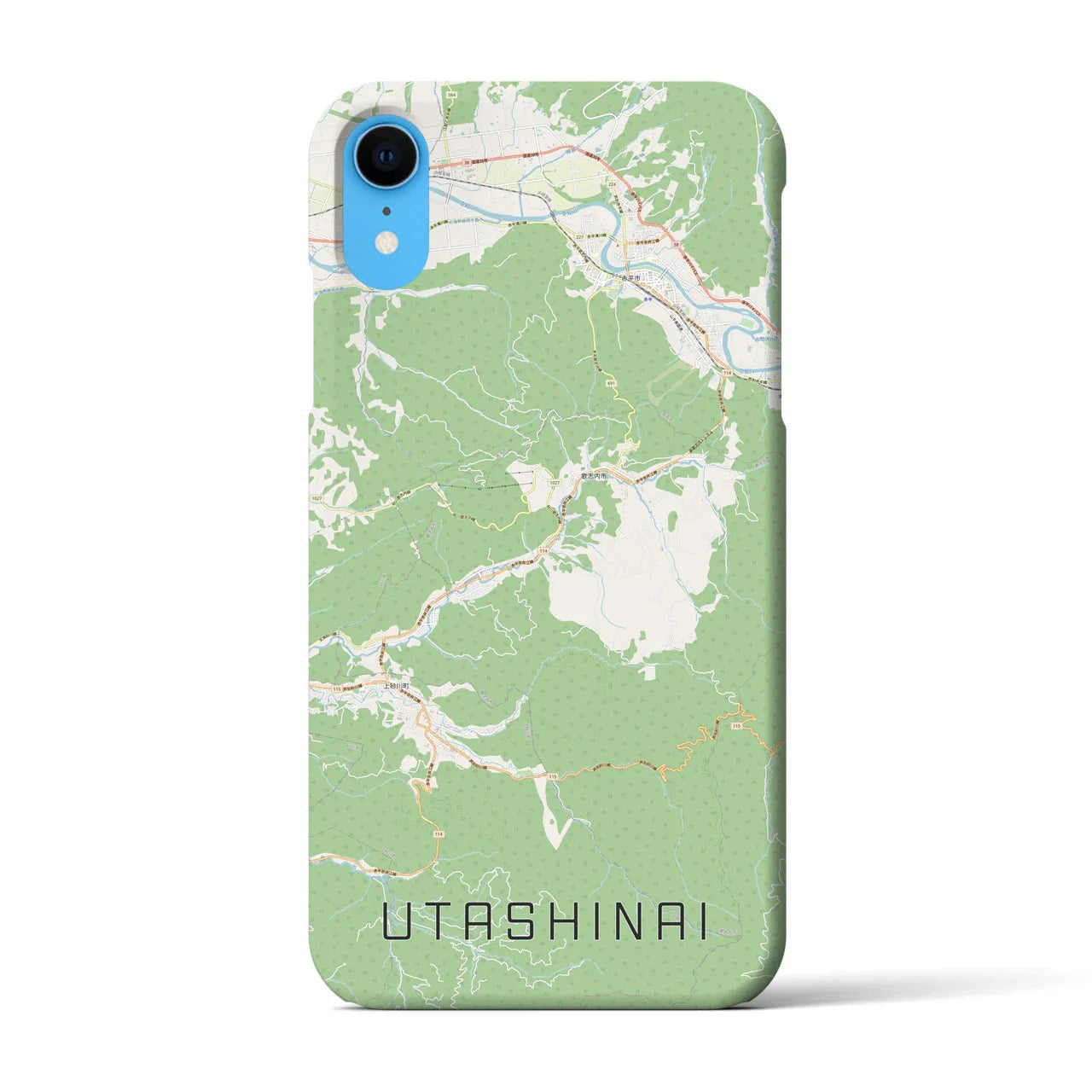 【歌志内(北海道)】地図柄iPhoneケース(バックカバータイプ)
