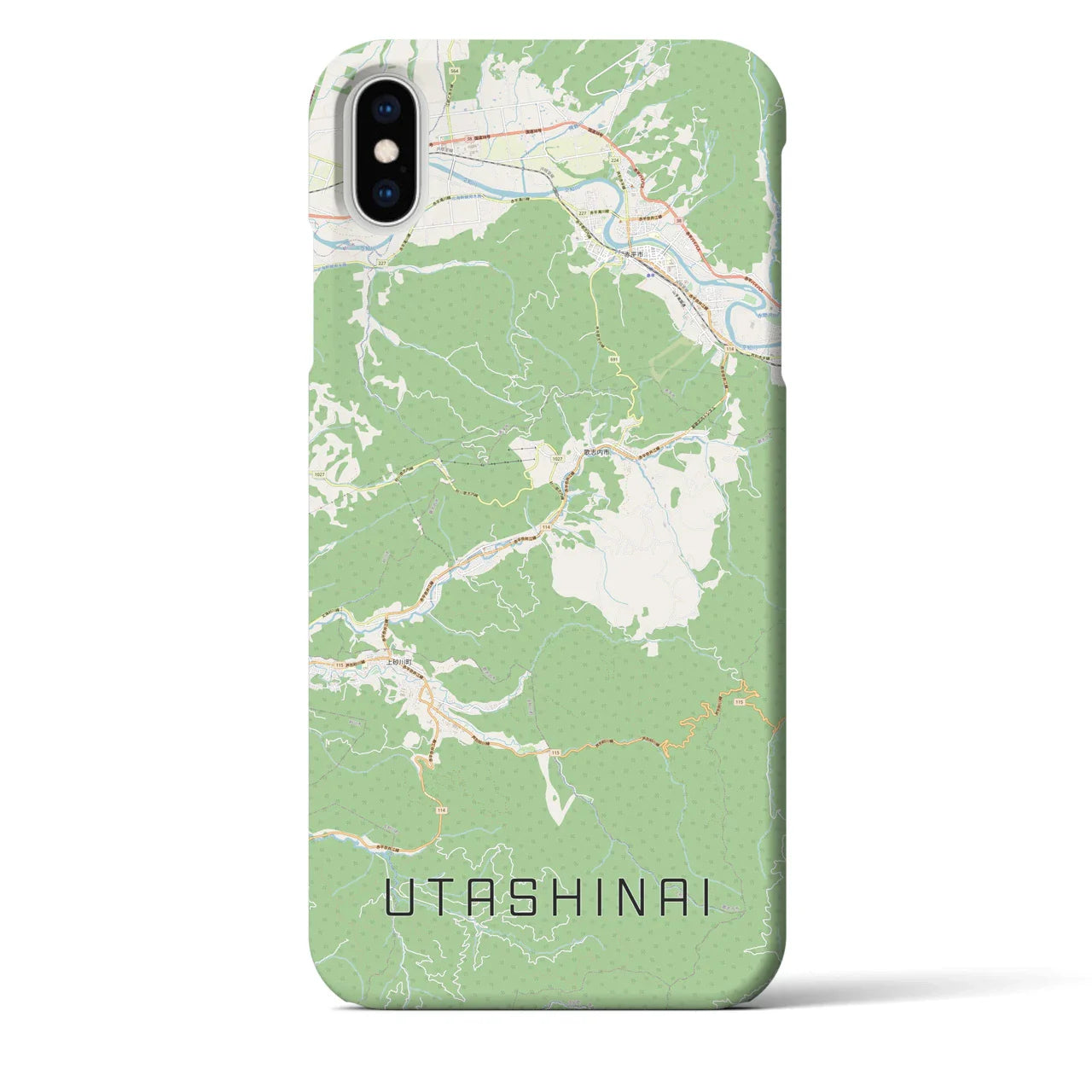 【歌志内(北海道)】地図柄iPhoneケース(バックカバータイプ)