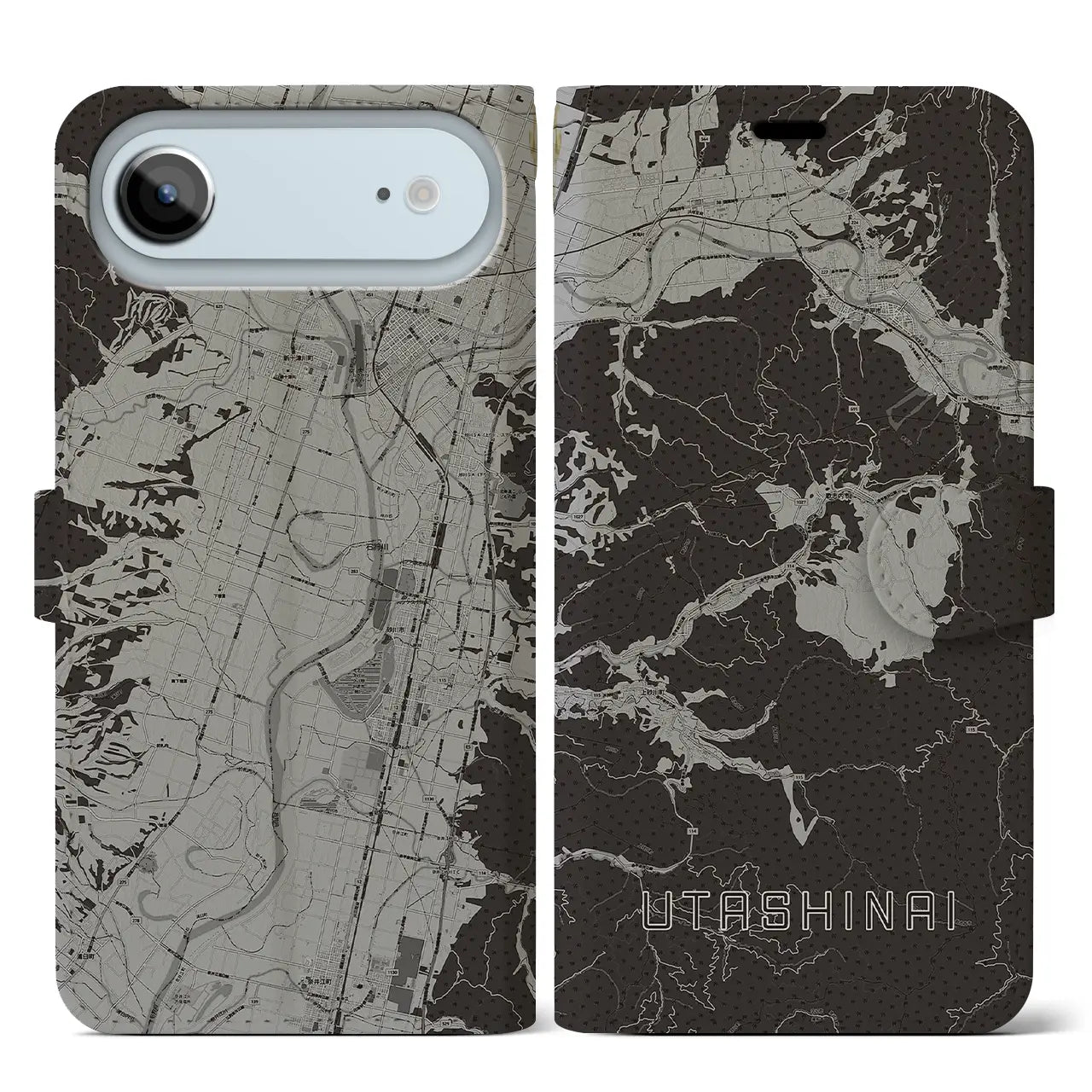 【歌志内(北海道)】地図柄iPhoneケース(手帳タイプ)