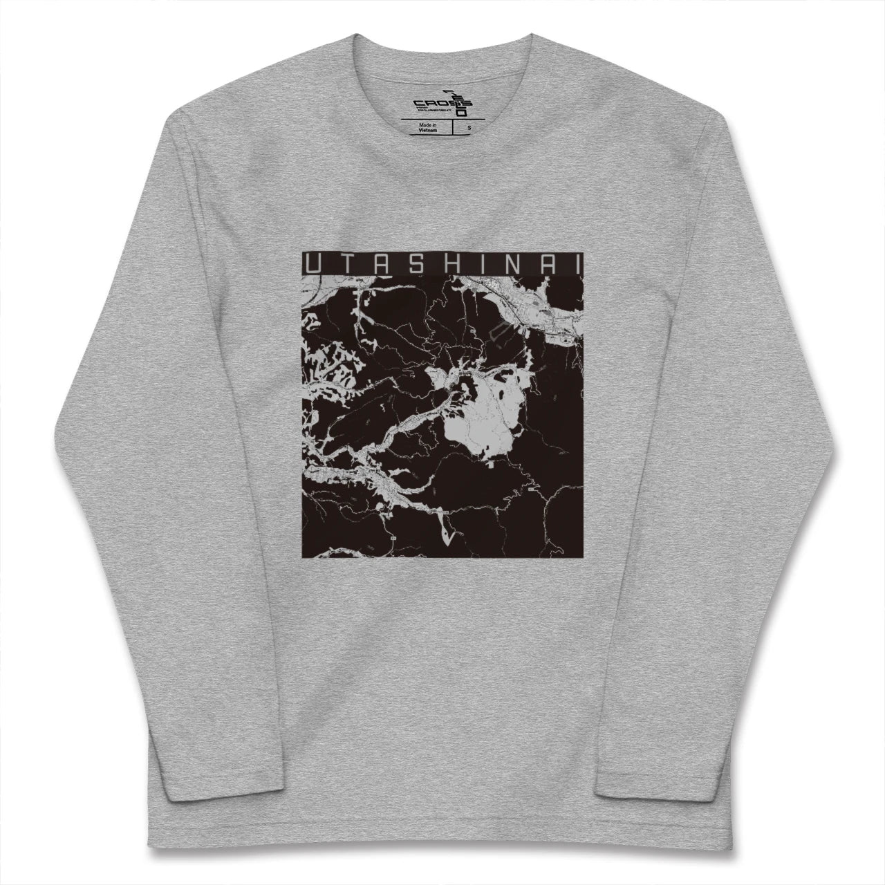 【歌志内(北海道)】地図柄ロングスリーブTシャツ
