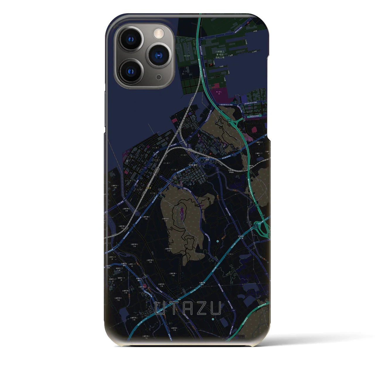 【宇多津(香川県)】地図柄iPhoneケース(バックカバータイプ)