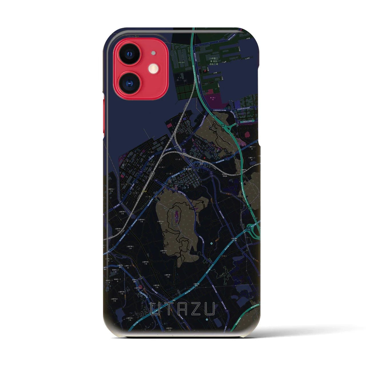 【宇多津(香川県)】地図柄iPhoneケース(バックカバータイプ)