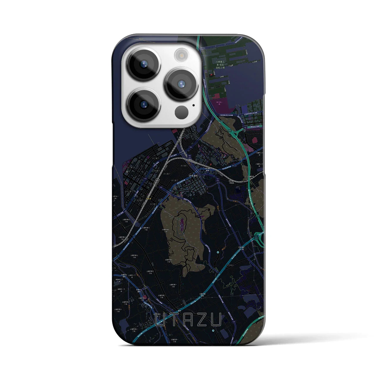 【宇多津(香川県)】地図柄iPhoneケース(バックカバータイプ)