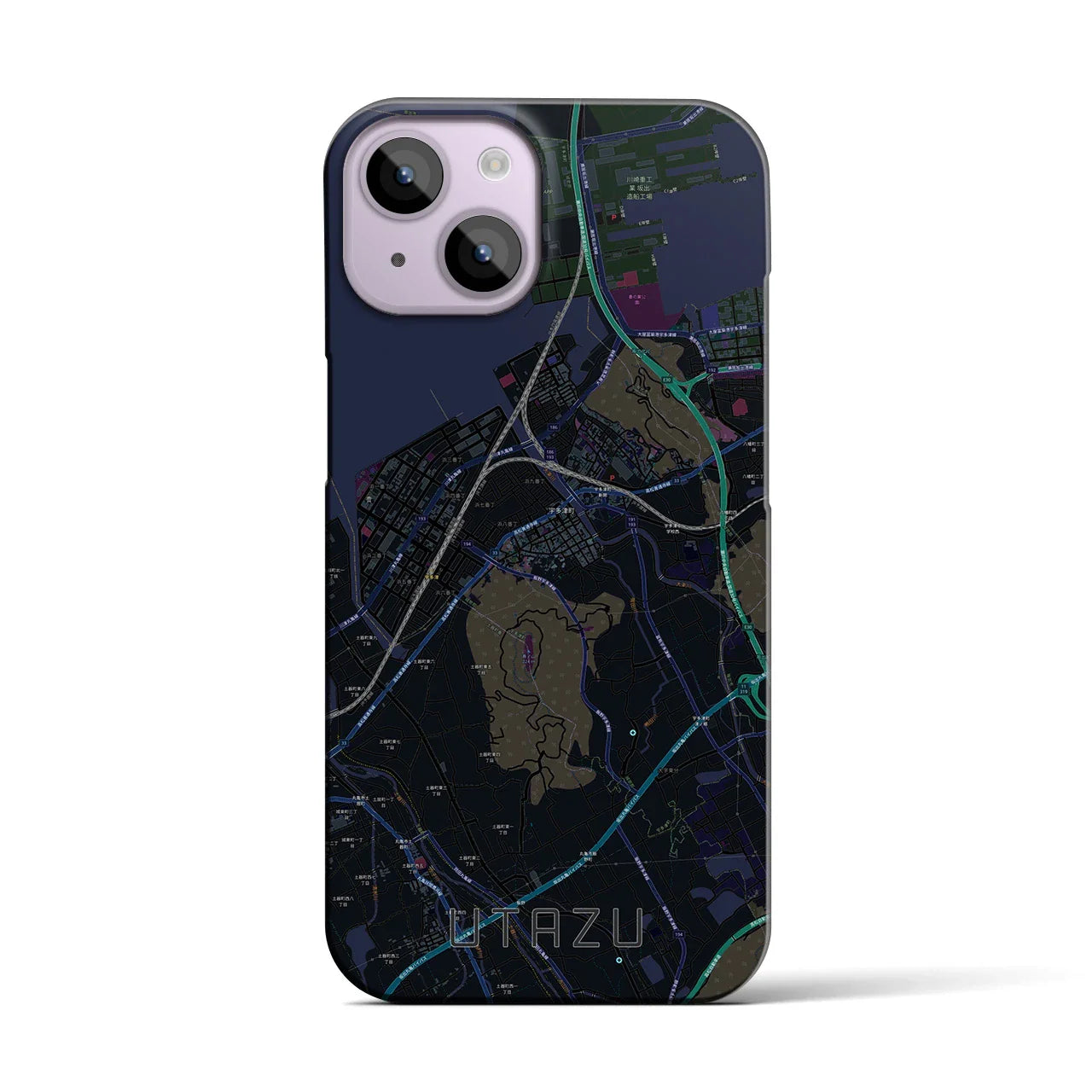 【宇多津(香川県)】地図柄iPhoneケース(バックカバータイプ)