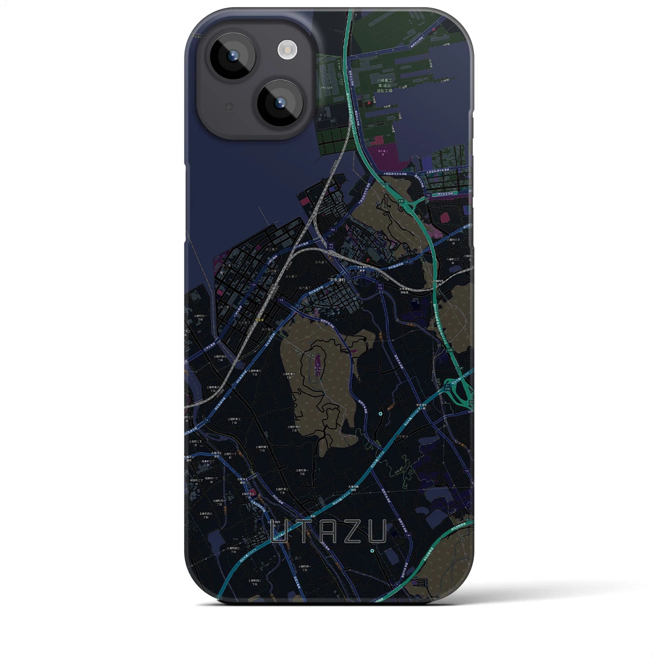 【宇多津(香川県)】地図柄iPhoneケース(バックカバータイプ)