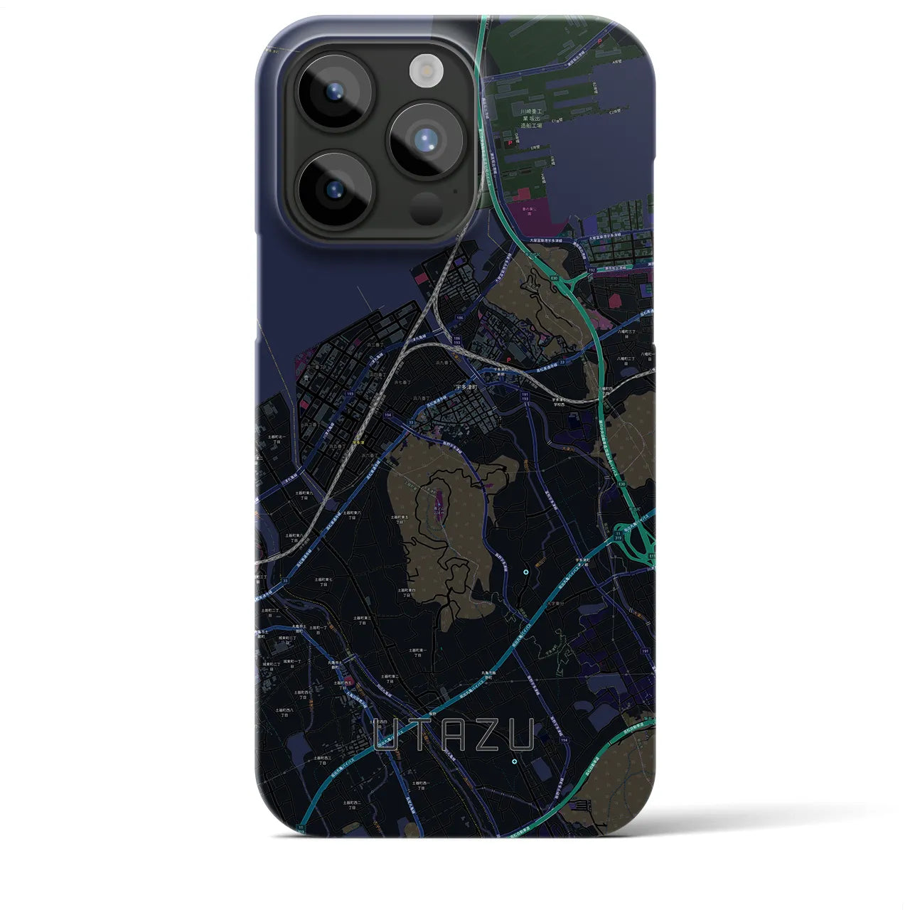 【宇多津(香川県)】地図柄iPhoneケース(バックカバータイプ)