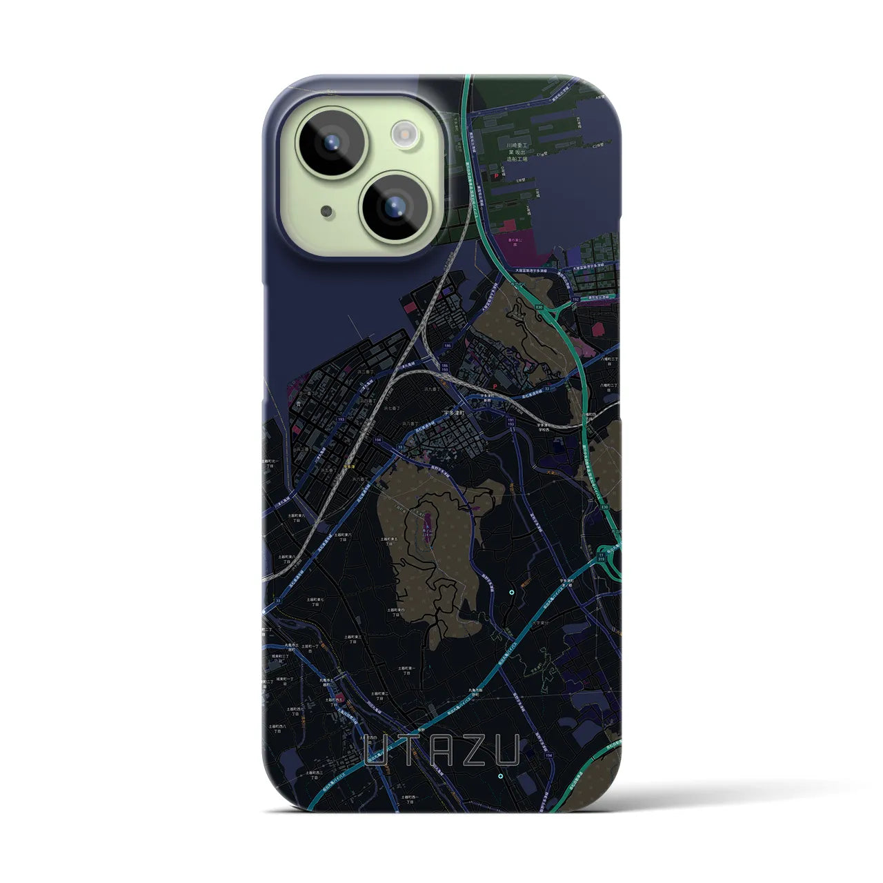【宇多津(香川県)】地図柄iPhoneケース(バックカバータイプ)