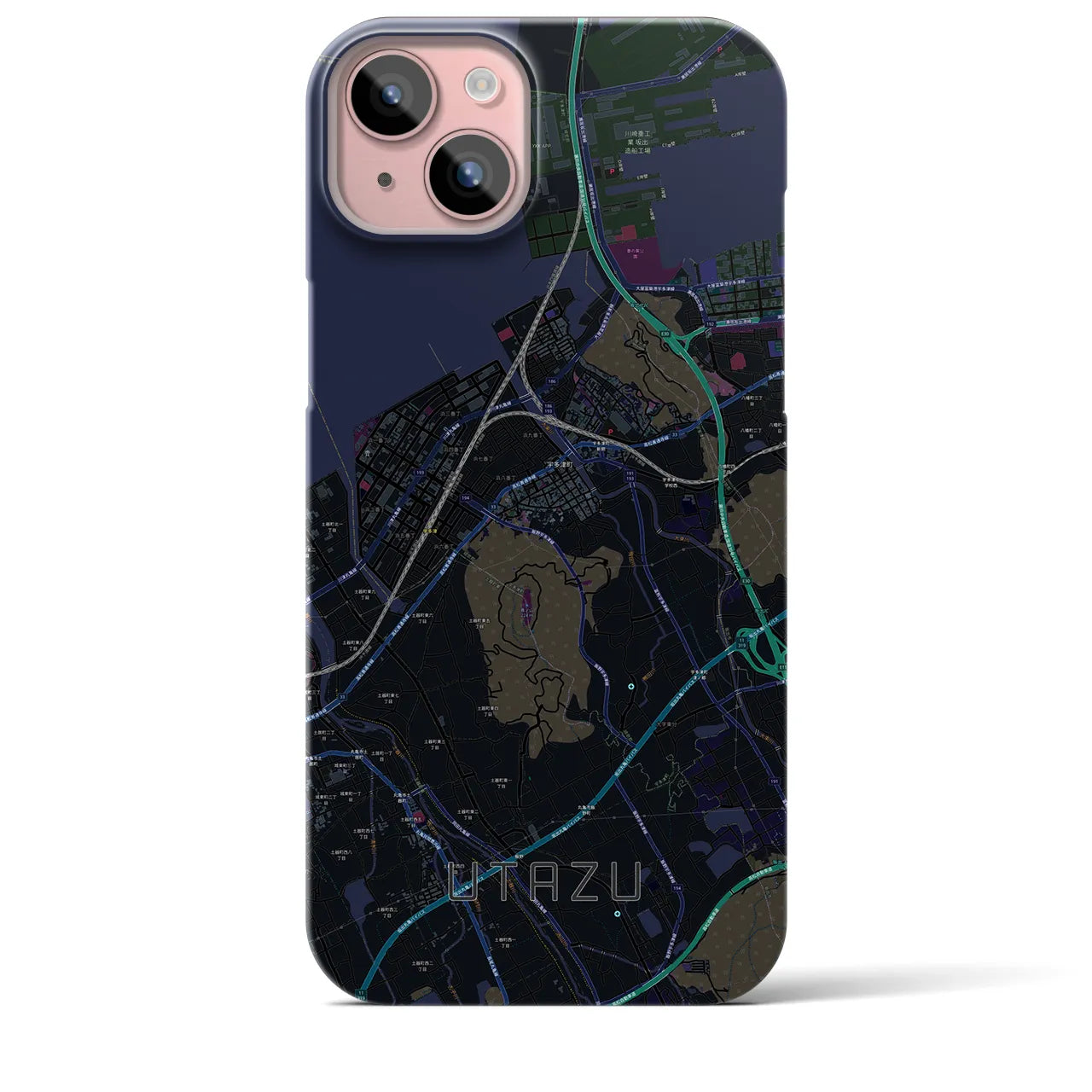 【宇多津(香川県)】地図柄iPhoneケース(バックカバータイプ)