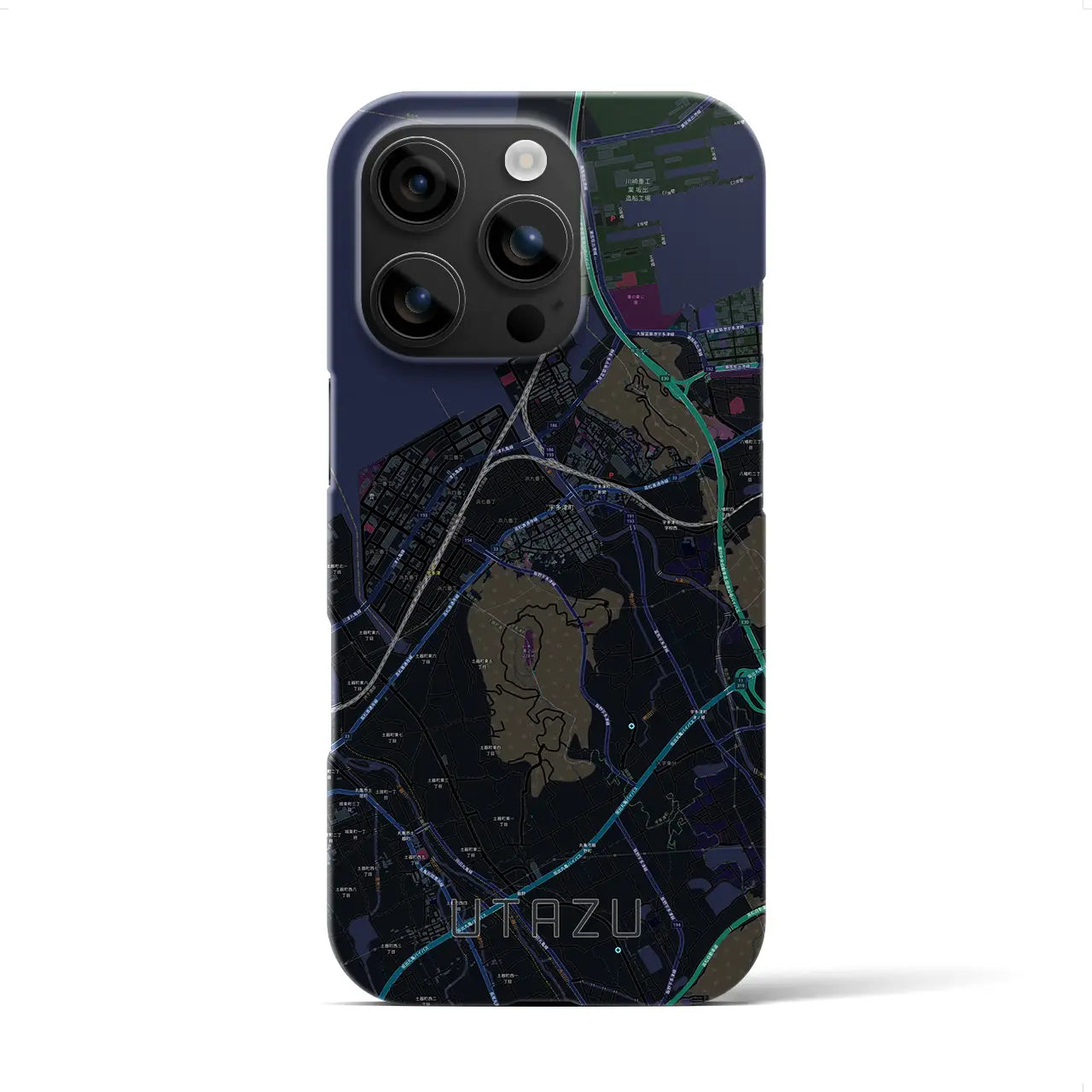 【宇多津(香川県)】地図柄iPhoneケース(バックカバータイプ)