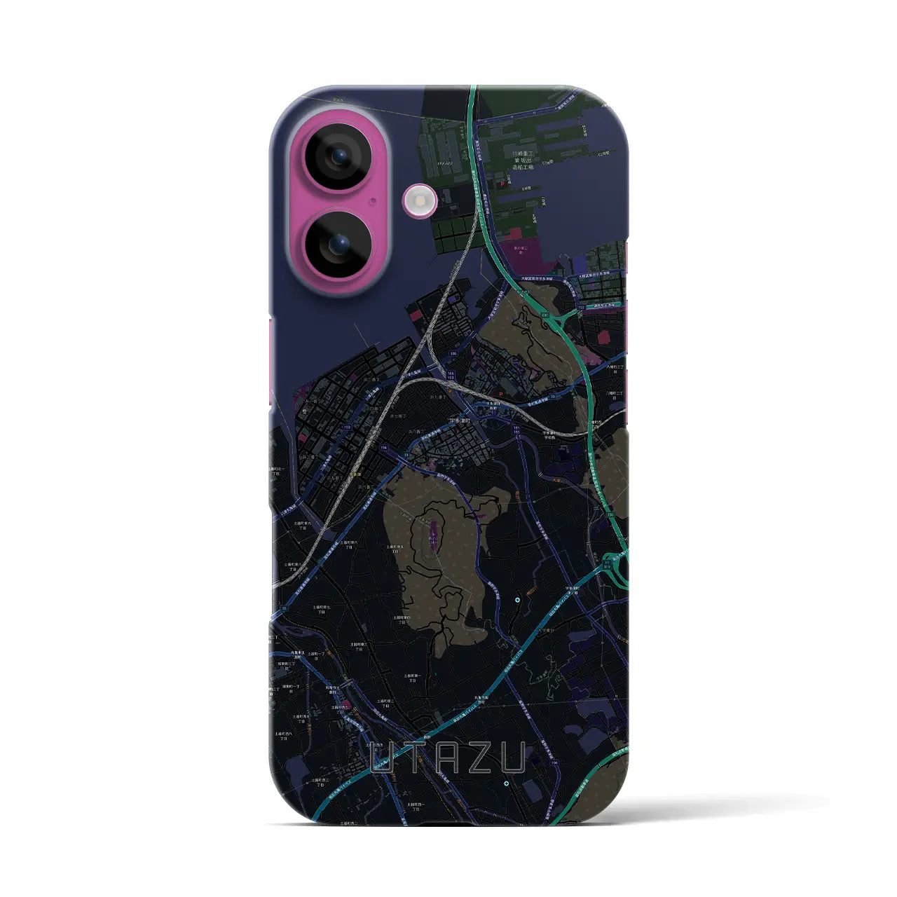 【宇多津(香川県)】地図柄iPhoneケース(バックカバータイプ)