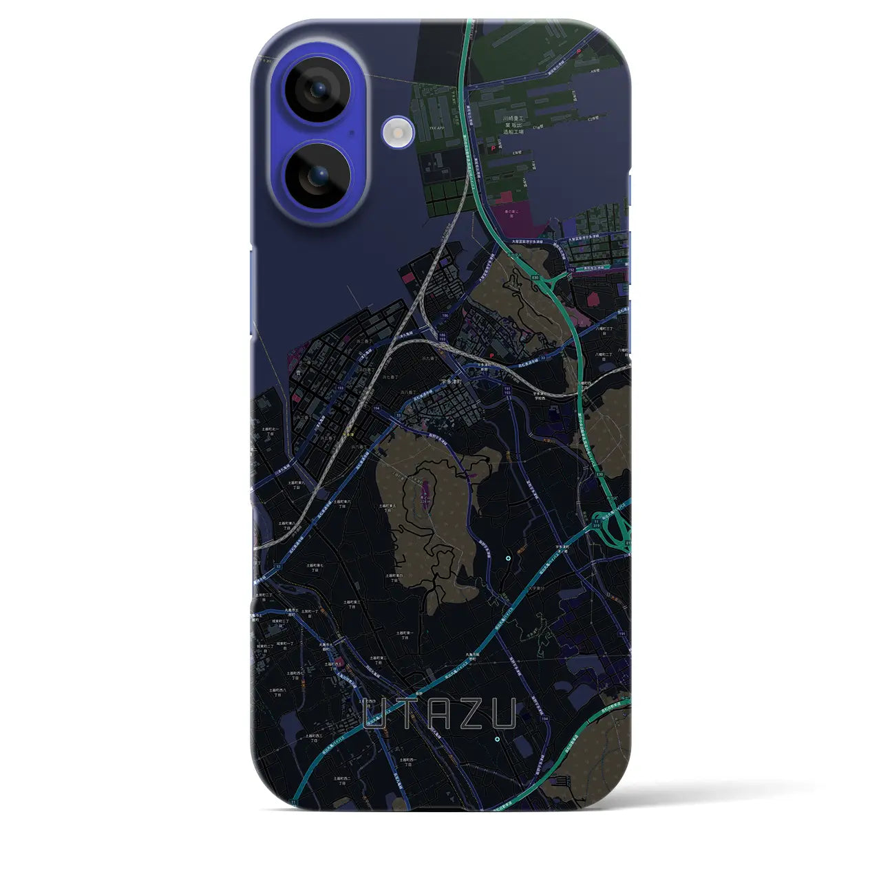 【宇多津(香川県)】地図柄iPhoneケース(バックカバータイプ)