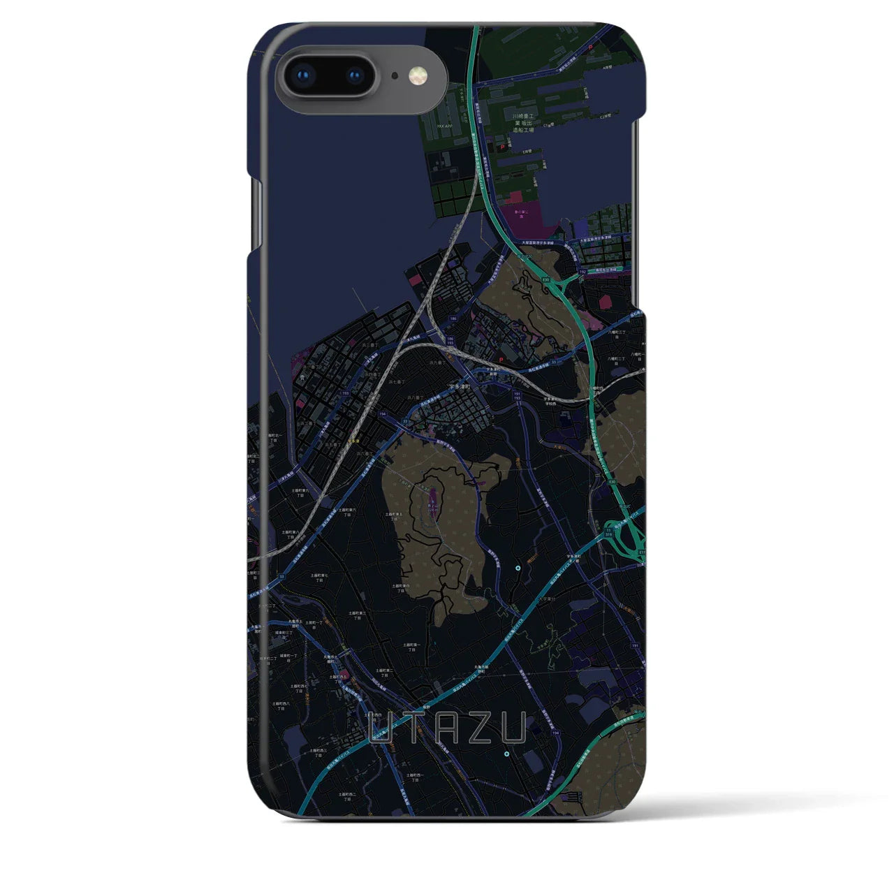 【宇多津(香川県)】地図柄iPhoneケース(バックカバータイプ)