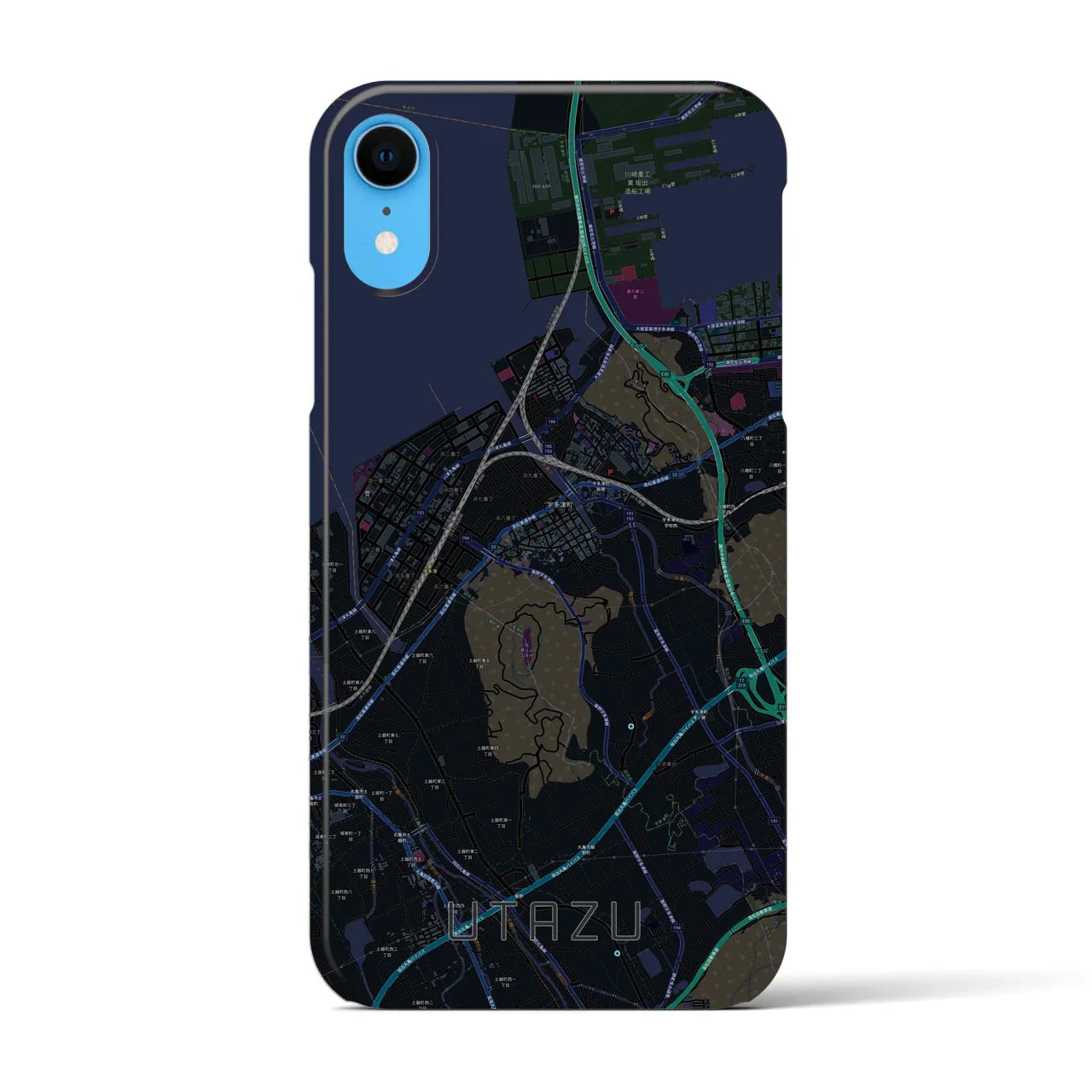 【宇多津(香川県)】地図柄iPhoneケース(バックカバータイプ)