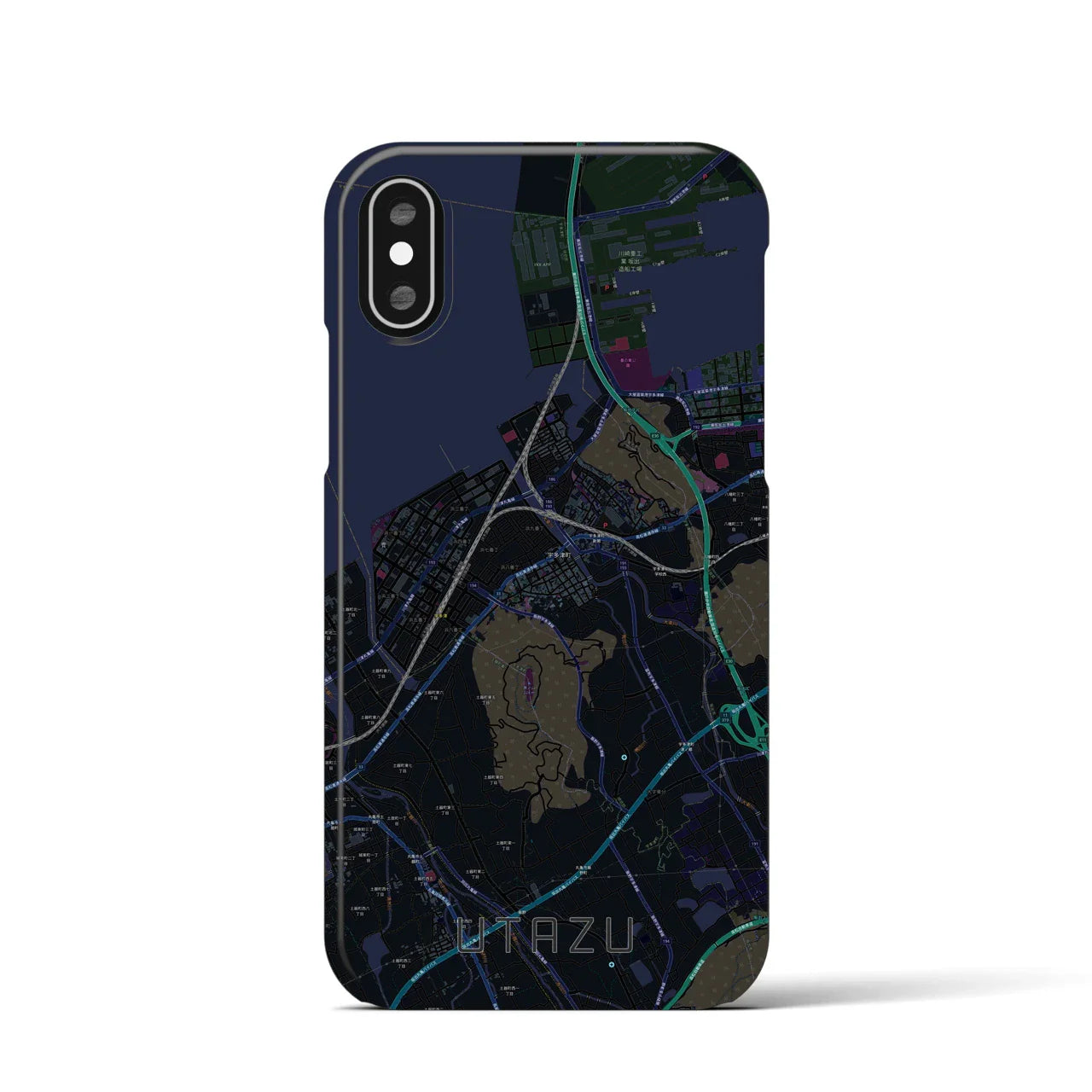 【宇多津(香川県)】地図柄iPhoneケース(バックカバータイプ)