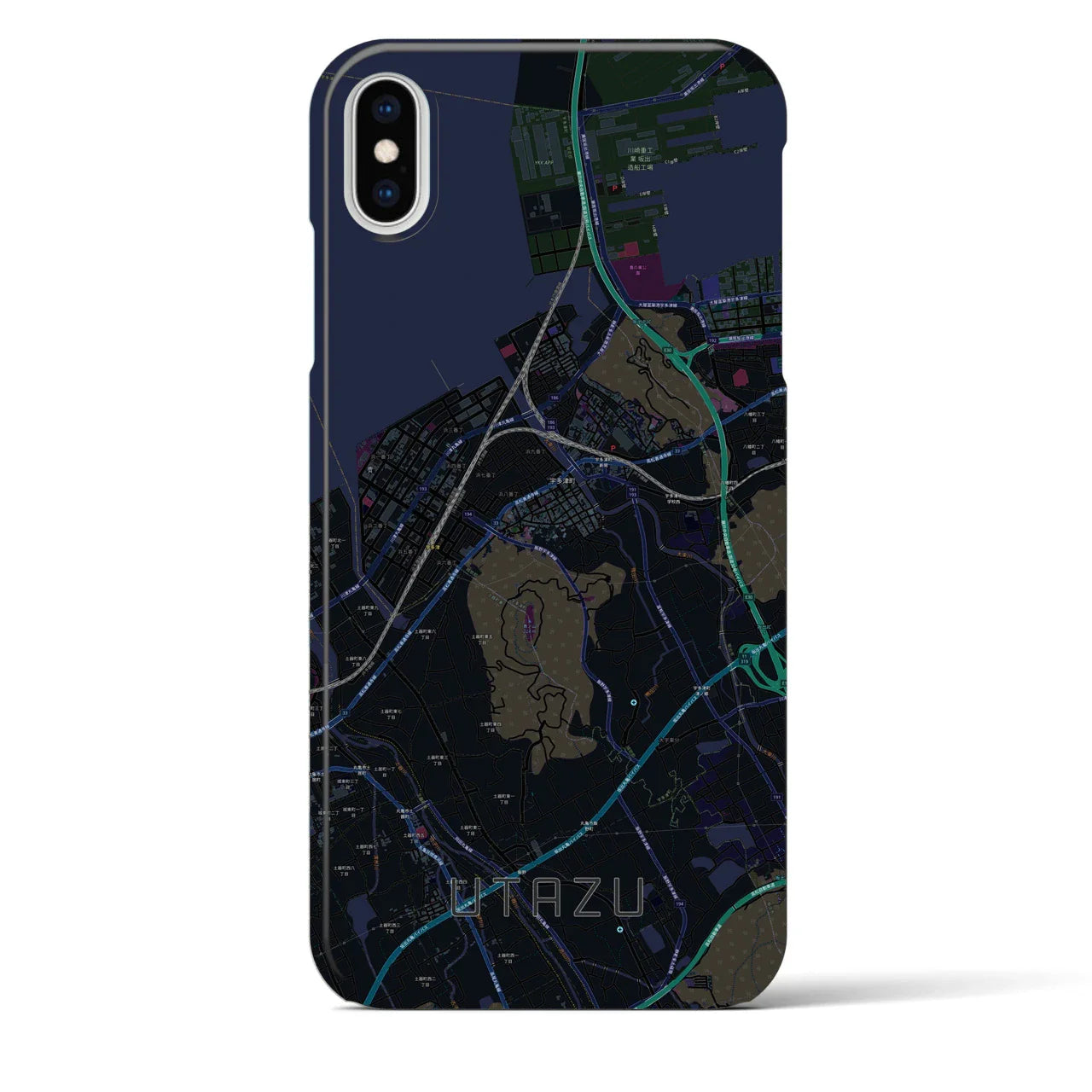 【宇多津(香川県)】地図柄iPhoneケース(バックカバータイプ)