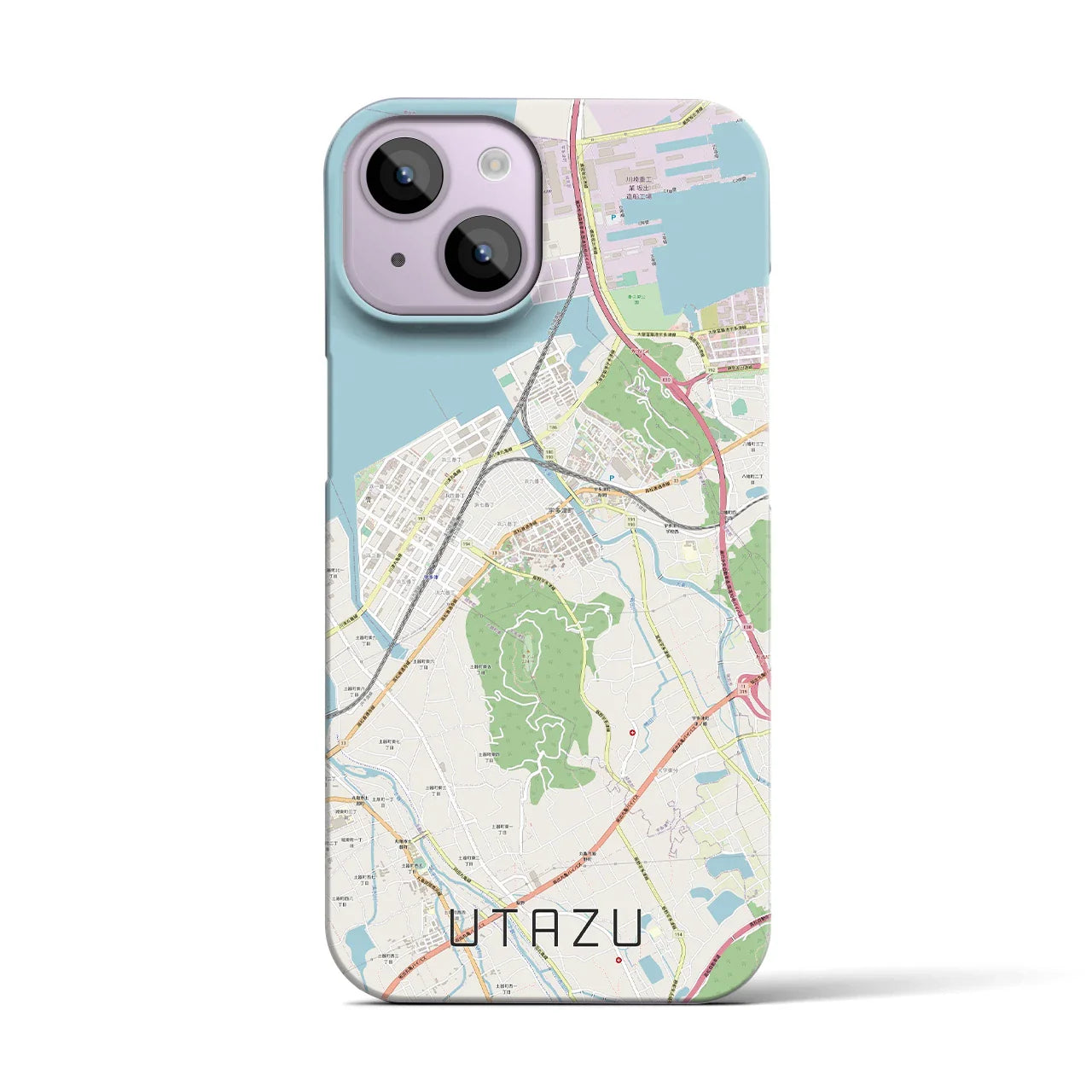 【宇多津(香川県)】地図柄iPhoneケース(バックカバータイプ)