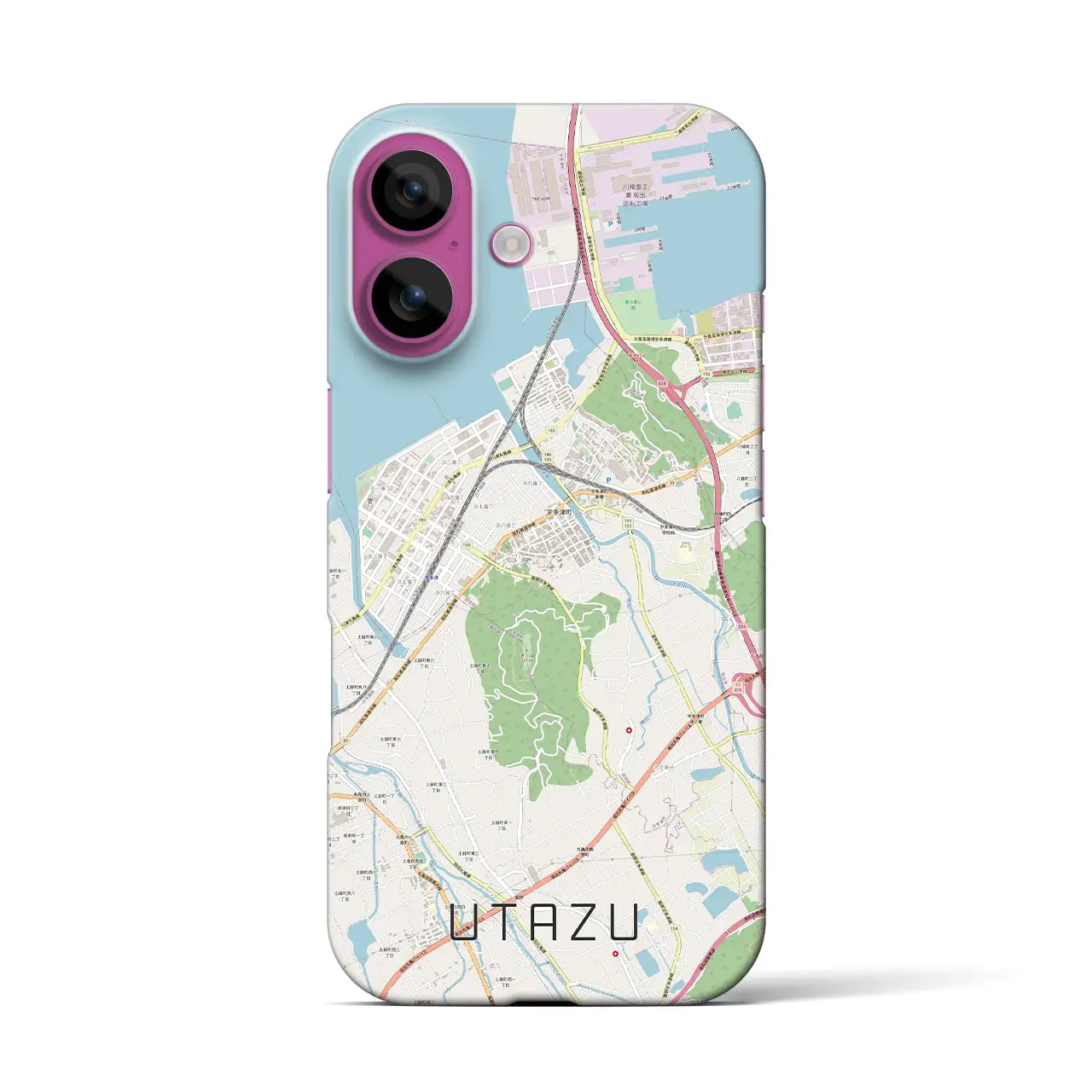 【宇多津(香川県)】地図柄iPhoneケース(バックカバータイプ)