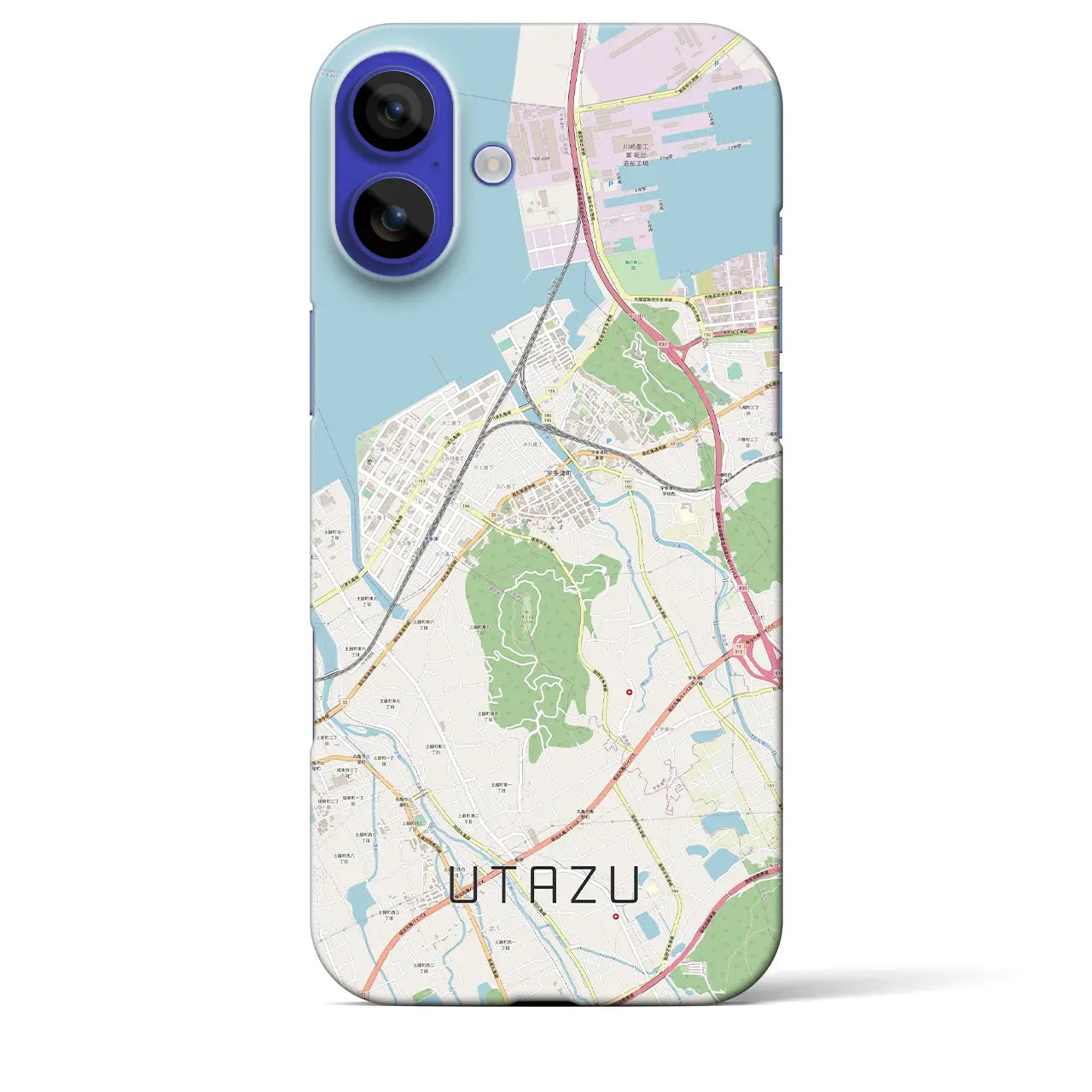 【宇多津(香川県)】地図柄iPhoneケース(バックカバータイプ)ナチュラル・iPhone 16 Pro Max 用