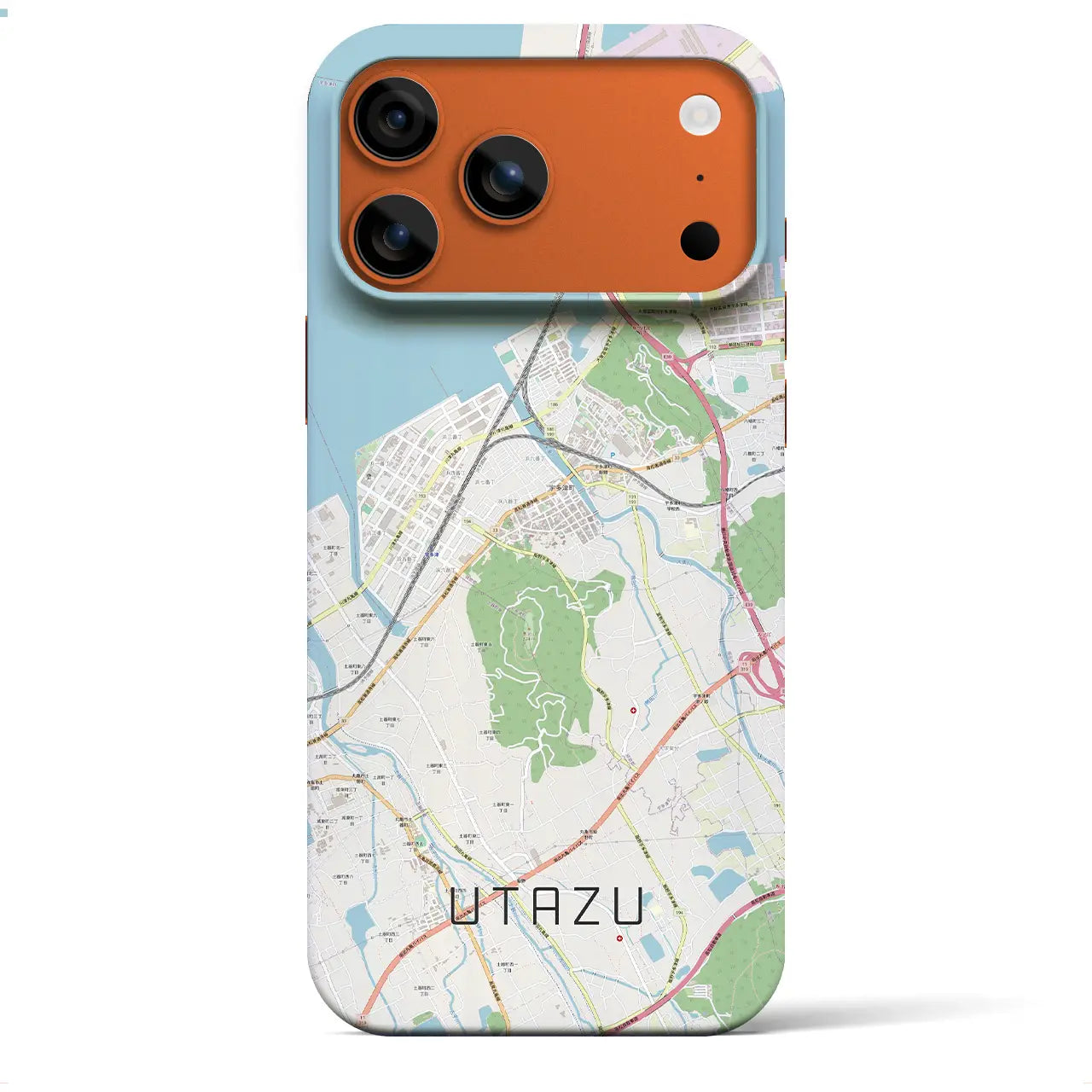 【宇多津(香川県)】地図柄iPhoneケース(バックカバータイプ)ナチュラル・iPhone 17 Pro Max 用