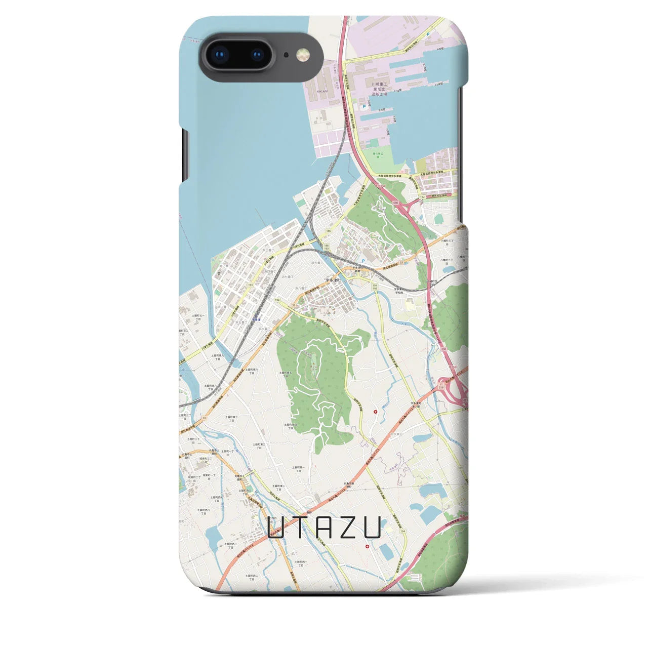 【宇多津(香川県)】地図柄iPhoneケース(バックカバータイプ)