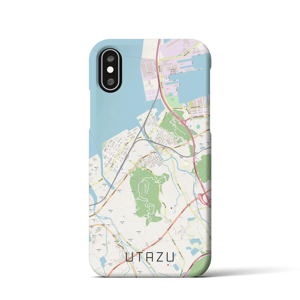 【宇多津(香川県)】地図柄iPhoneケース(バックカバータイプ)