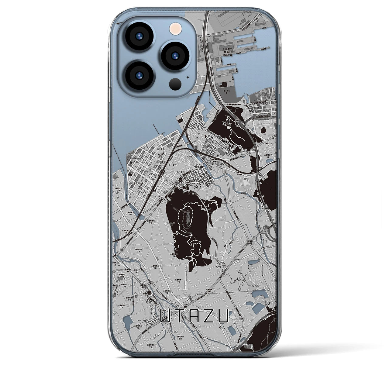 【宇多津(香川県)】地図柄iPhoneケース(クリアタイプ)