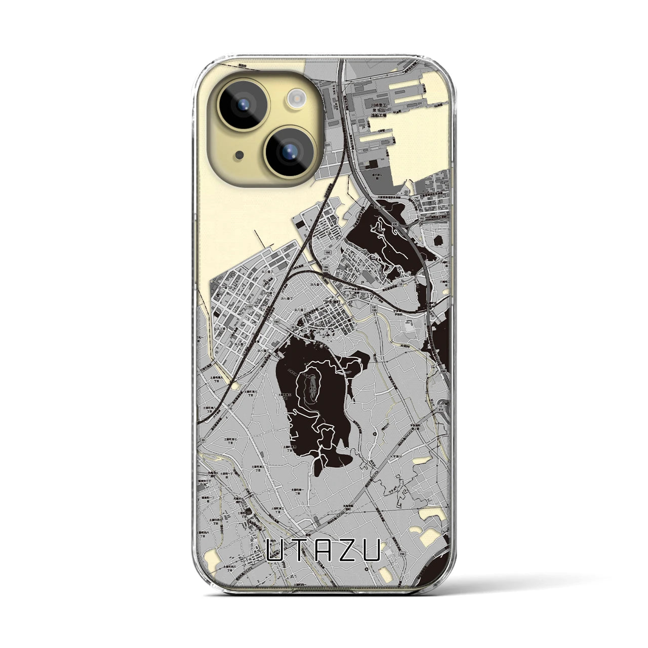 【宇多津(香川県)】地図柄iPhoneケース(クリアタイプ)