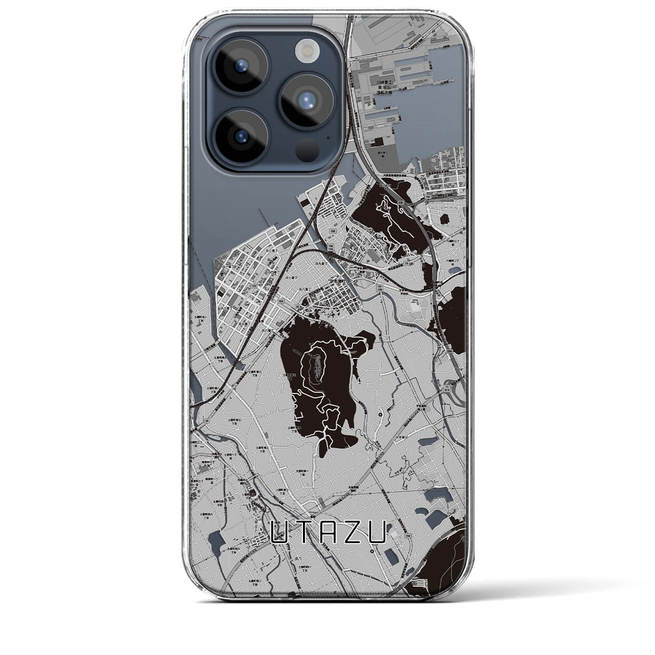 【宇多津(香川県)】地図柄iPhoneケース(クリアタイプ)