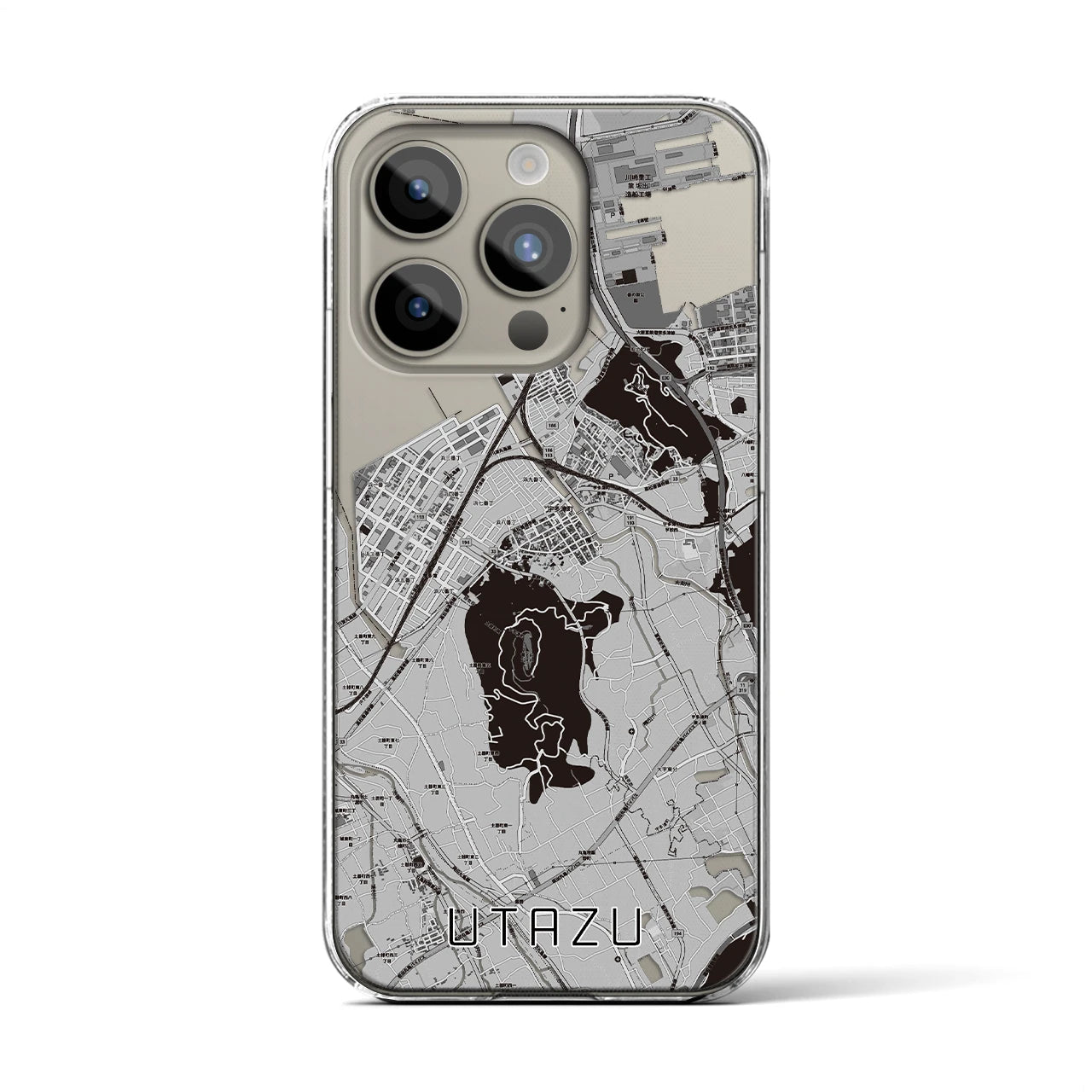 【宇多津(香川県)】地図柄iPhoneケース(クリアタイプ)