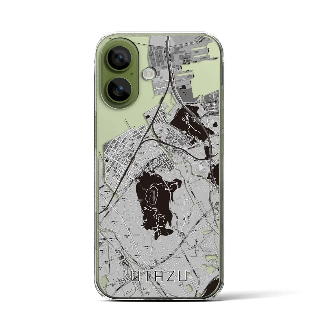 【宇多津(香川県)】地図柄iPhoneケース(クリアタイプ)モノトーン・iPhone 17 Pro Max 用