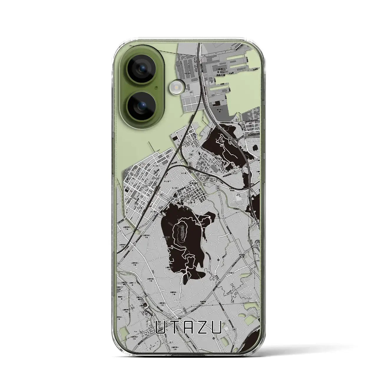 【宇多津(香川県)】地図柄iPhoneケース(クリアタイプ)モノトーン・iPhone 17 Pro Max 用