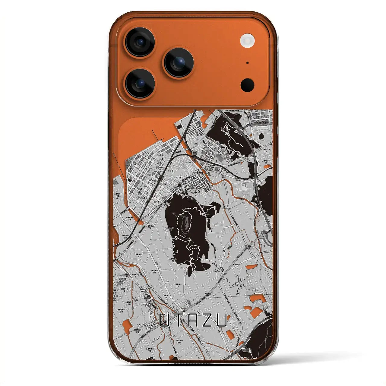 【宇多津(香川県)】地図柄iPhoneケース(クリアタイプ)モノトーン・iPhone 17 Pro Max 用